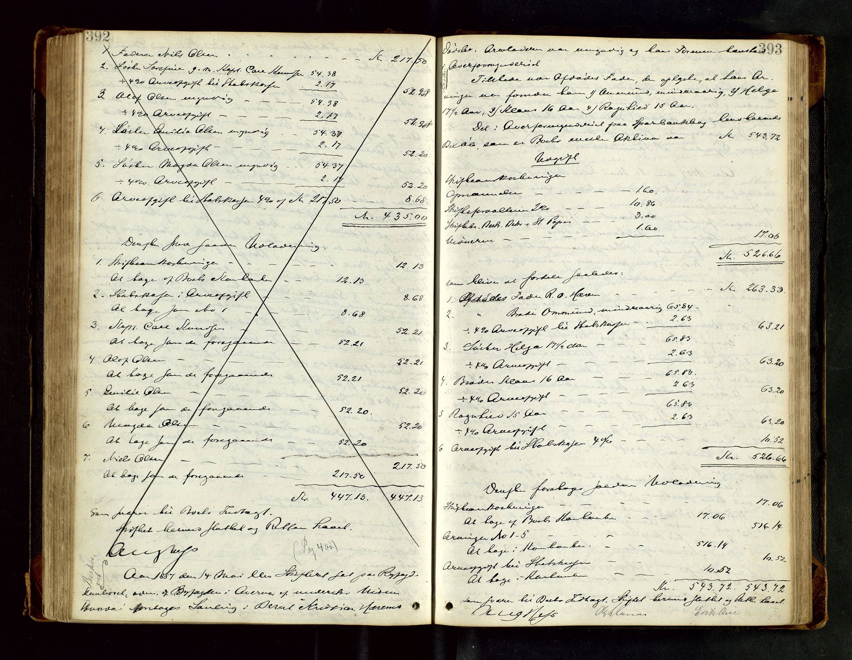 Stavanger byfogd, AV/SAST-A-101408/001/5/50/503BB/L0017: Skifteforhandlingsprotokoll, 1883-1889, p. 392-393