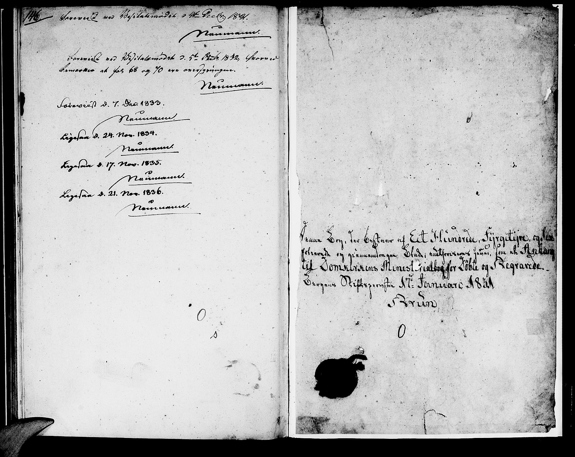 Domkirken sokneprestembete, SAB/A-74801/H/Haa/L0014: Parish register (official) no. A 13, 1830-1837, p. 145