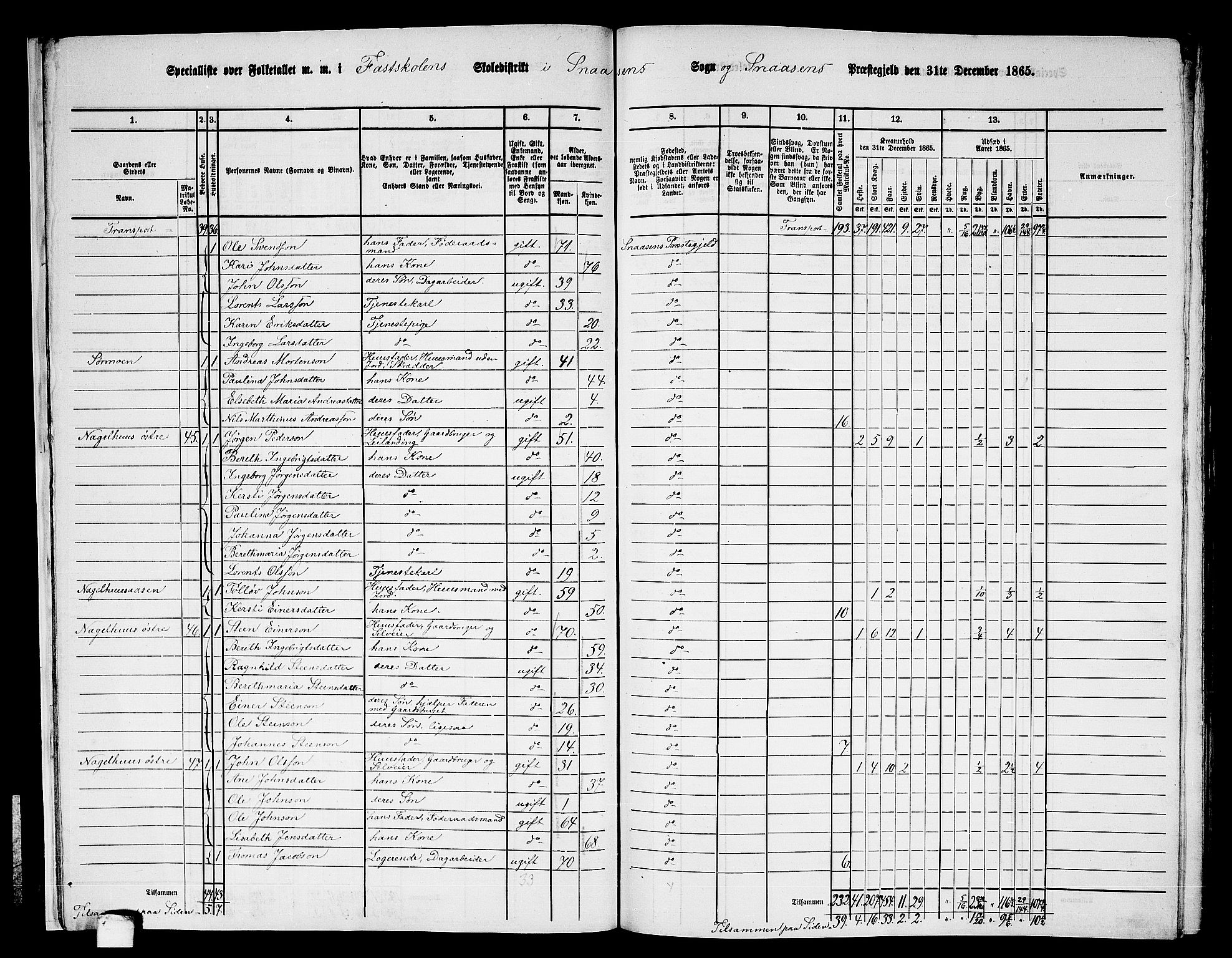 RA, 1865 census for Snåsa, 1865, p. 17