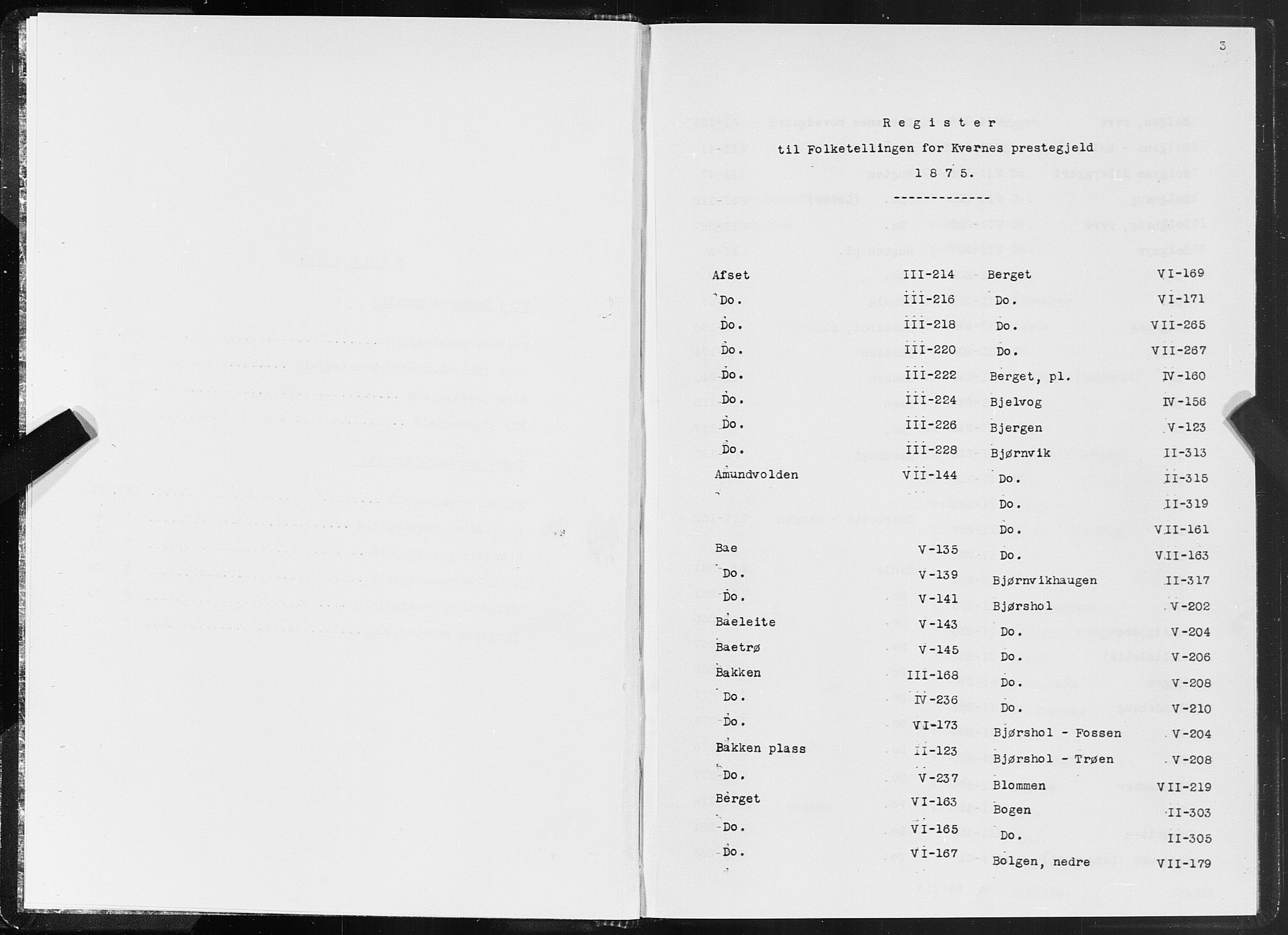 SAT, 1875 census for 1553P Kvernes, 1875, p. 3