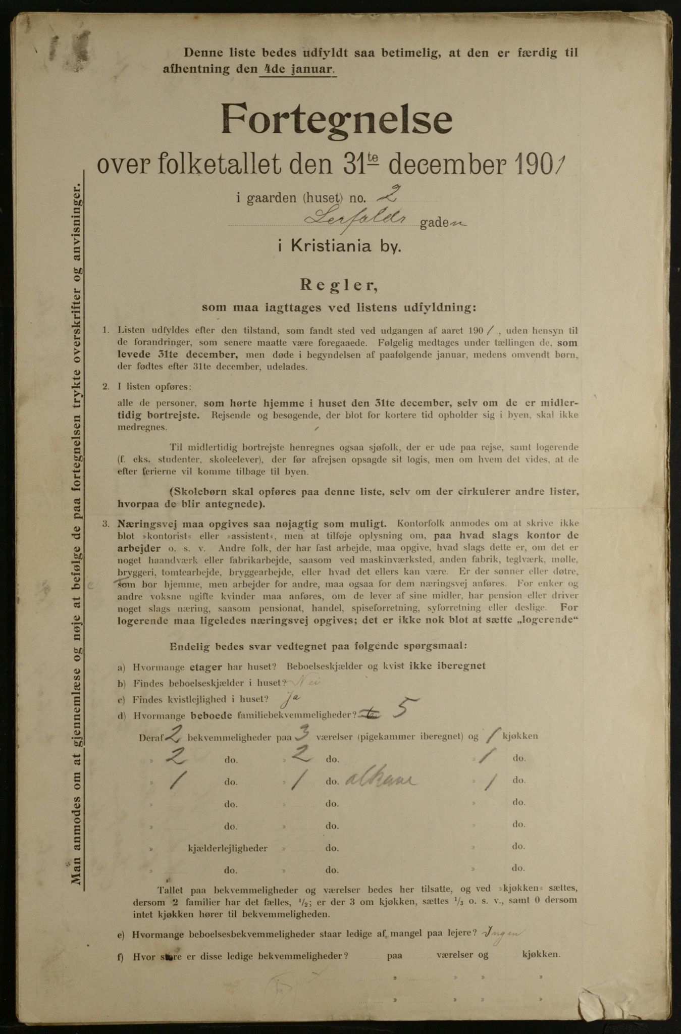 OBA, Municipal Census 1901 for Kristiania, 1901, p. 8847