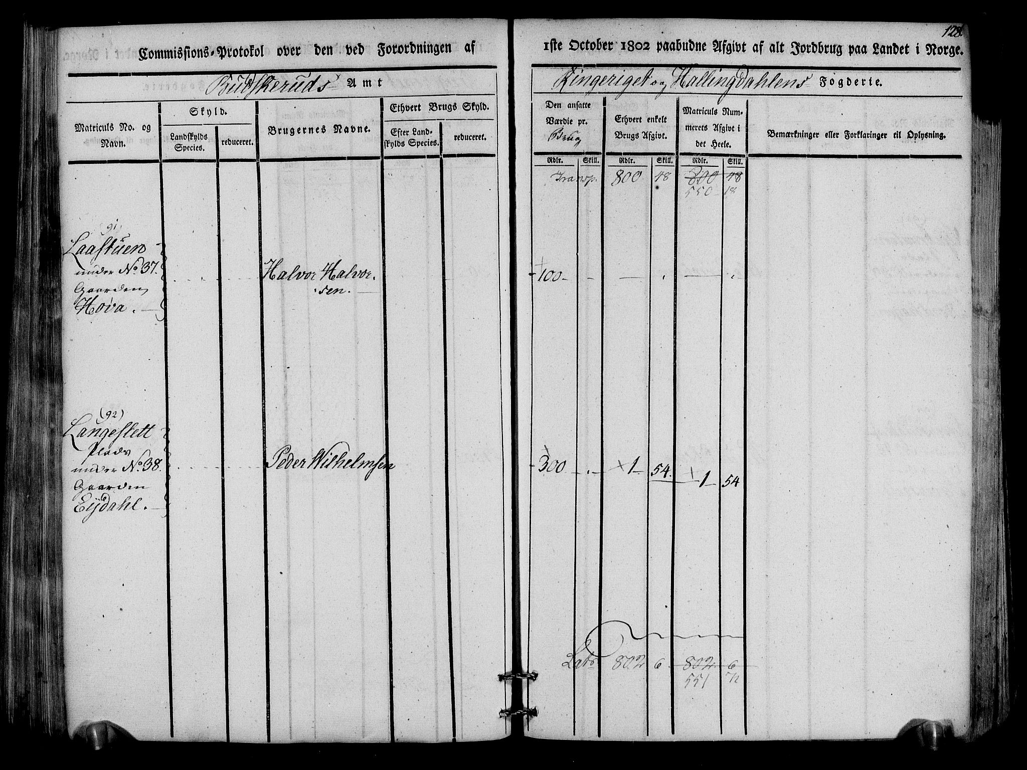 Rentekammeret inntil 1814, Realistisk ordnet avdeling, AV/RA-EA-4070/N/Ne/Nea/L0047: Ringerike og Hallingdal fogderi. Kommisjonsprotokoll for Nes prestegjeld, 1803, p. 131