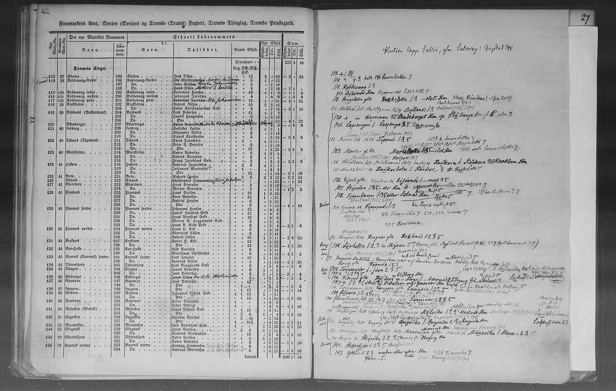 Rygh, AV/RA-PA-0034/F/Fb/L0015/0003: Matrikkelen for 1838 / Matrikkelen for 1838 - Tromsø amt (Troms fylke), 1838, p. 26b