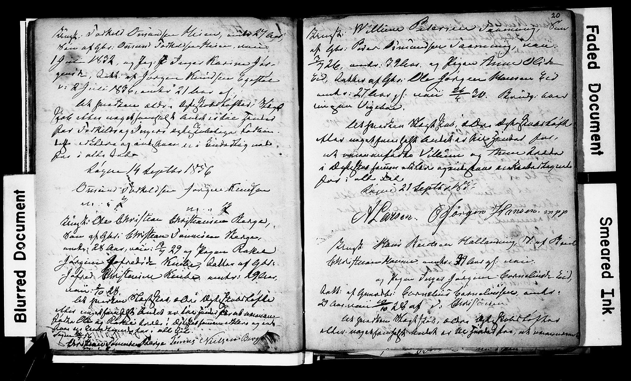 Søgne sokneprestkontor, SAK/1111-0037/F/Fe/L0001: Banns register no. A III 1, 1853-1870, p. 20