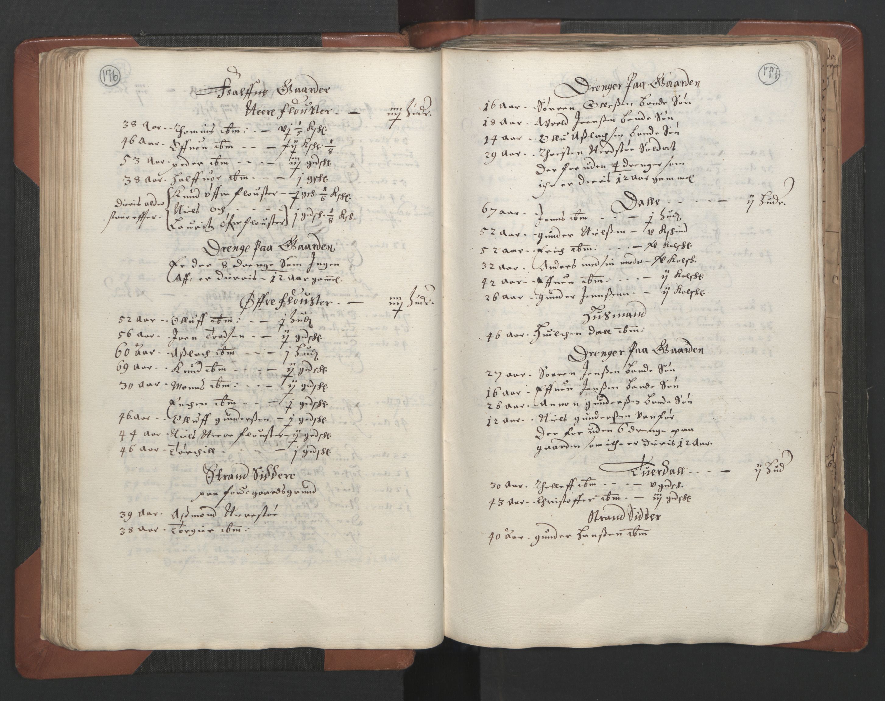 RA, Bailiff's Census 1664-1666, no. 7: Nedenes fogderi, 1664-1666, p. 176-177