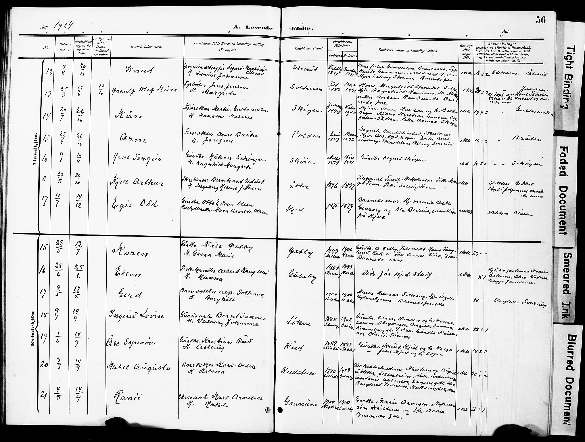 Nittedal prestekontor Kirkebøker, AV/SAO-A-10365a/G/Ga/L0003: Parish register (copy) no. I 3, 1902-1929, p. 56