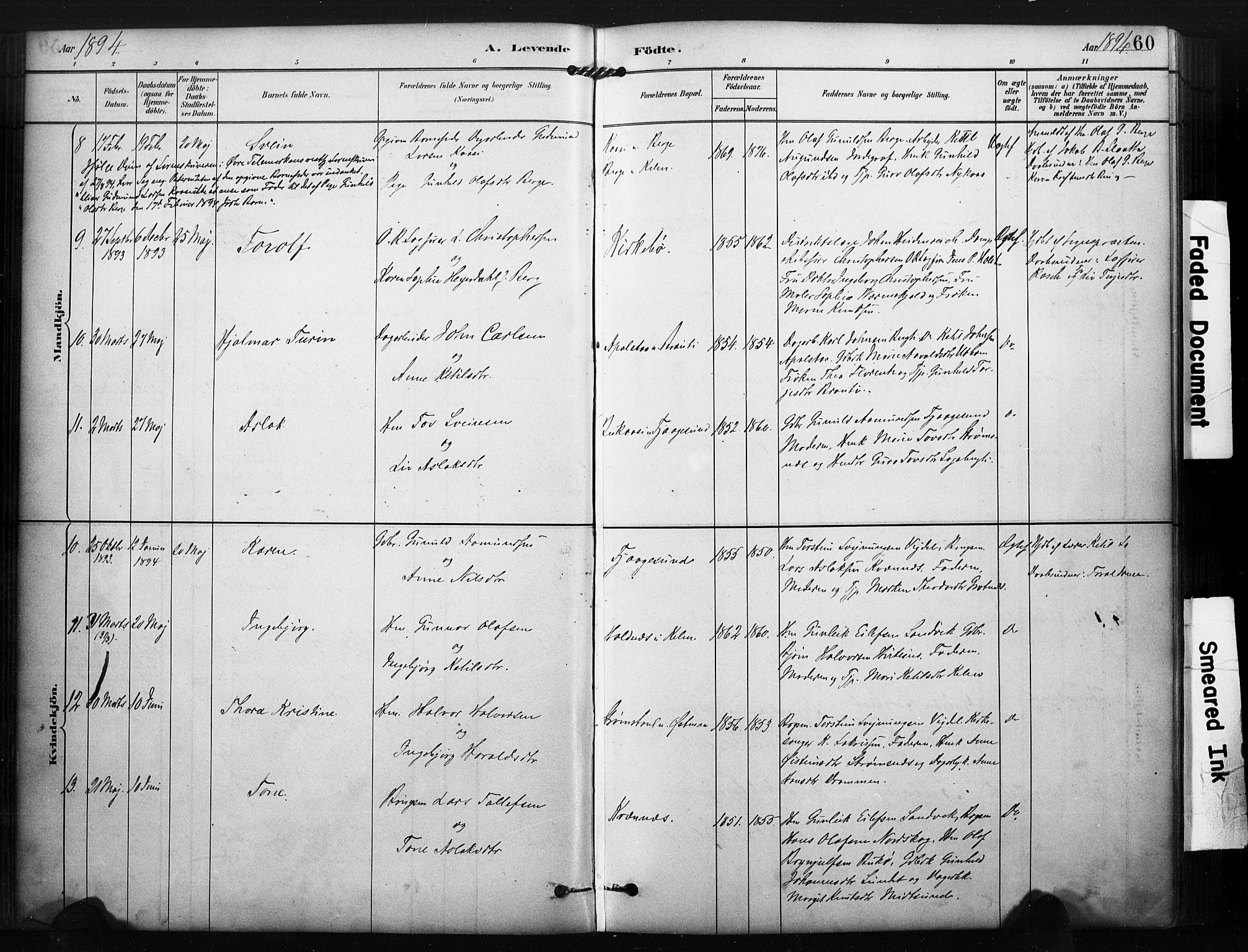 Kviteseid kirkebøker, SAKO/A-276/F/Fa/L0008: Parish register (official) no. I 8, 1882-1903, p. 60