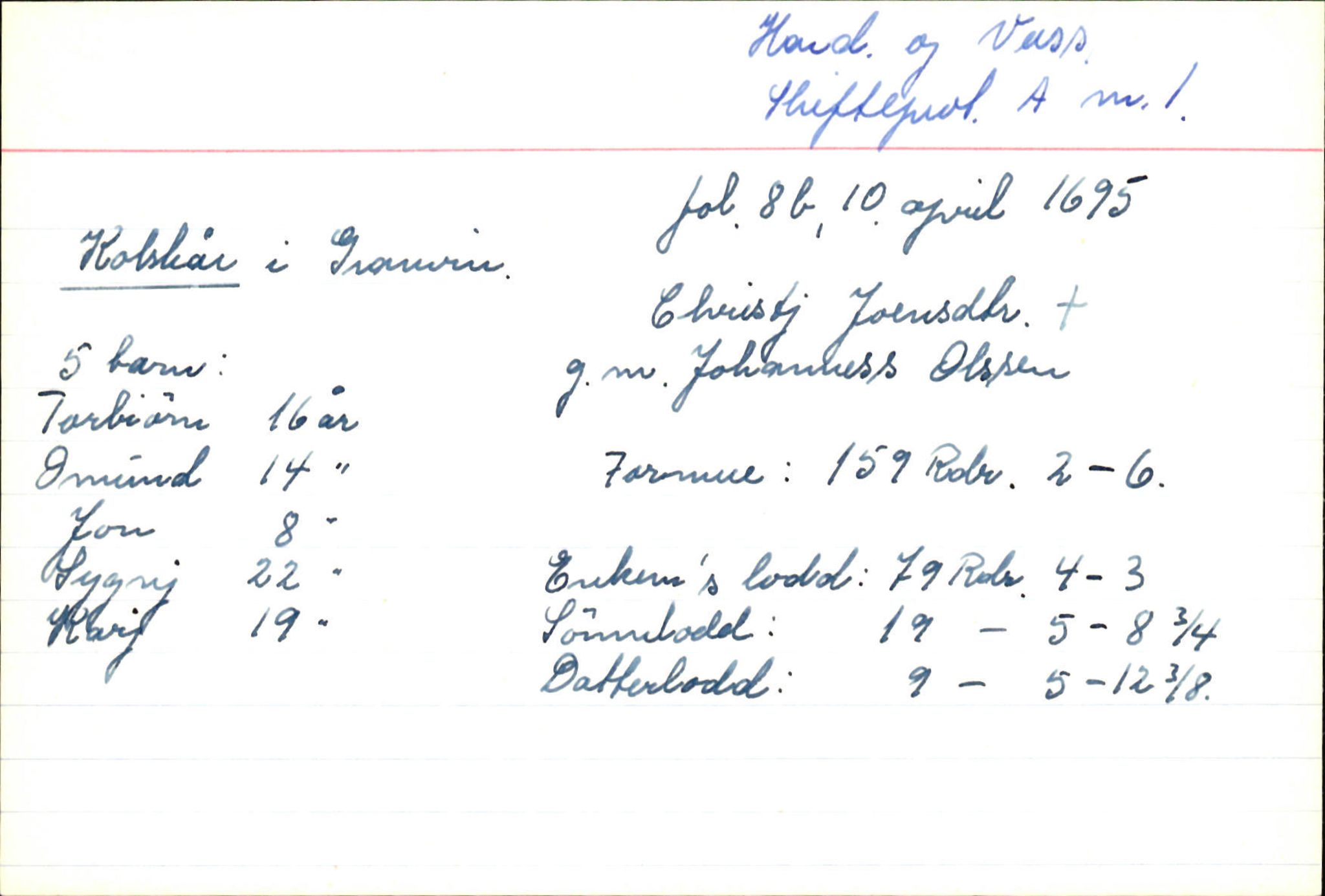 Skiftekort ved Statsarkivet i Bergen, SAB/SKIFTEKORT/002/L0001: Skifteprotokoll nr. 1-3, 1695-1721, p. 43