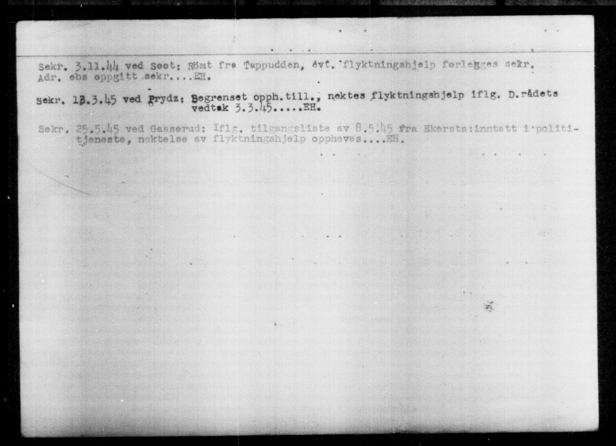 Utenriksstasjonene, Legasjonen i Stockholm, Flyktningkontoret, AV/RA-S-6753/V/Va/L0013: Kjesäterkartoteket, flyktninger med registreringsnr. 31500-34731, 1940-1945, p. 1106
