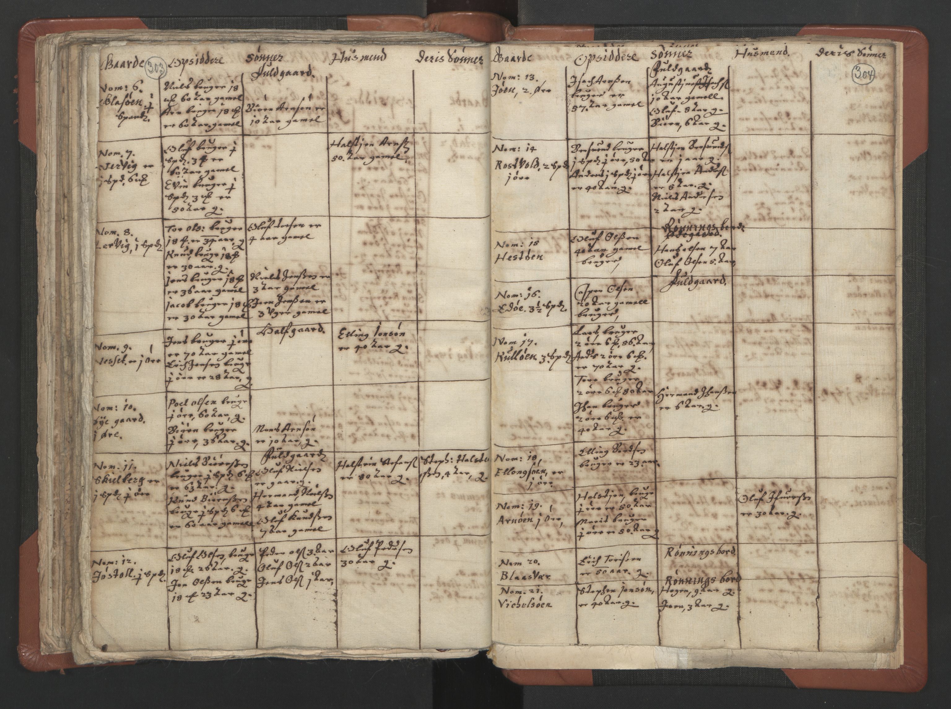 RA, Vicar's Census 1664-1666, no. 29: Nordmøre deanery, 1664-1666, p. 303-304