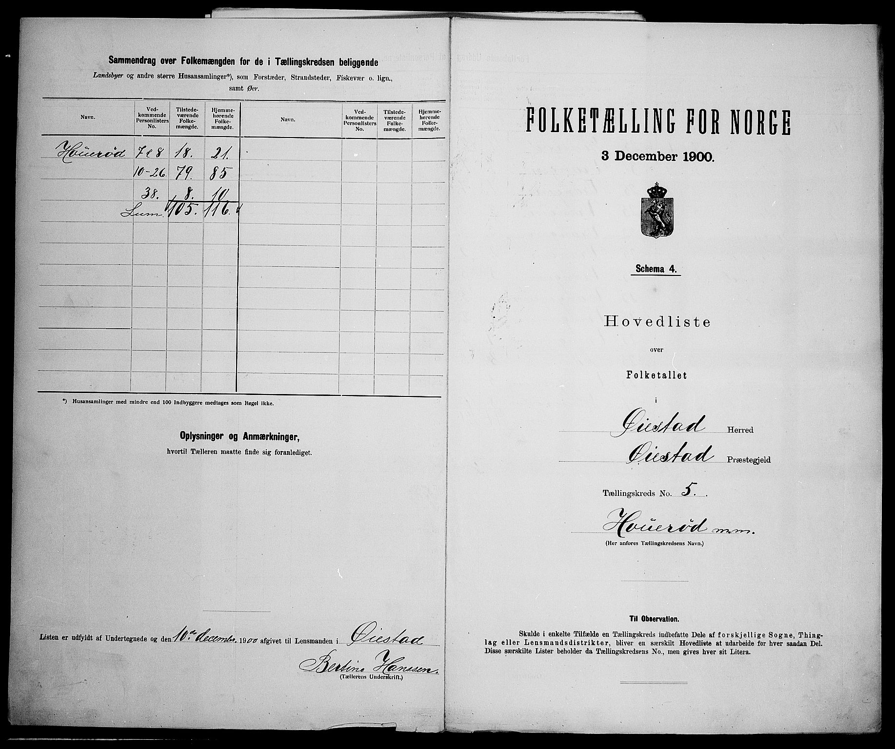 SAK, 1900 census for Øyestad, 1900, p. 28