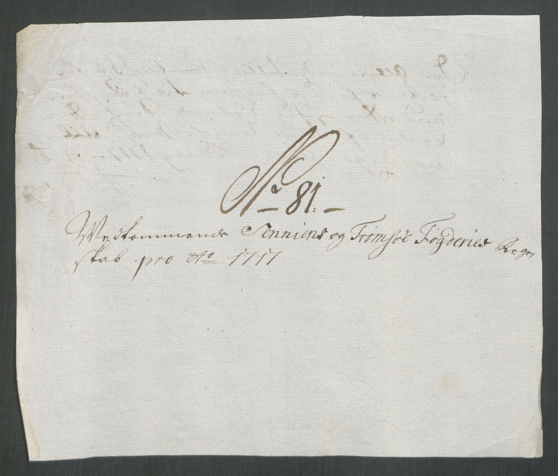 Rentekammeret inntil 1814, Reviderte regnskaper, Fogderegnskap, AV/RA-EA-4092/R68/L4763: Fogderegnskap Senja og Troms, 1717, p. 396