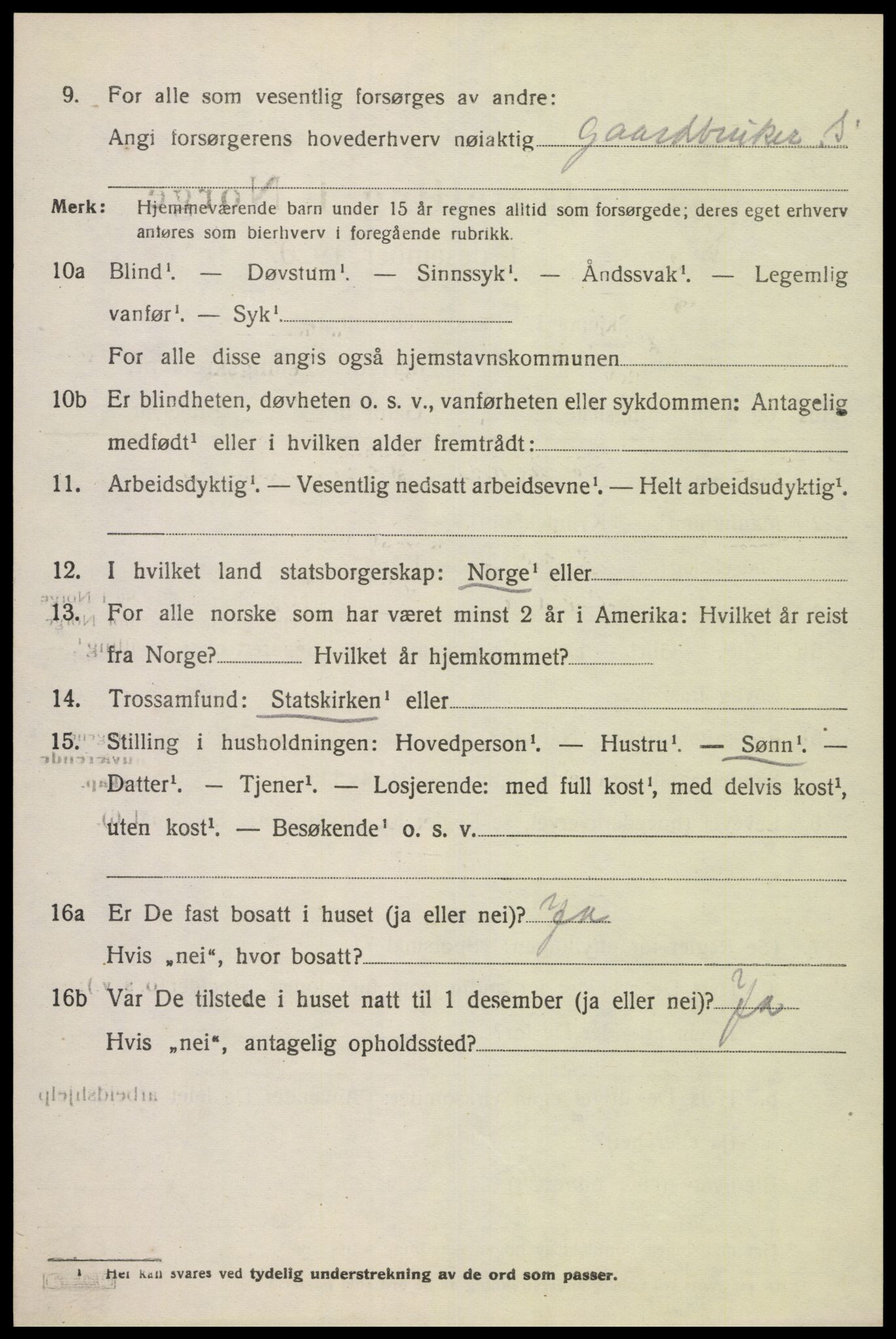 SAK, 1920 census for Feda, 1920, p. 1858