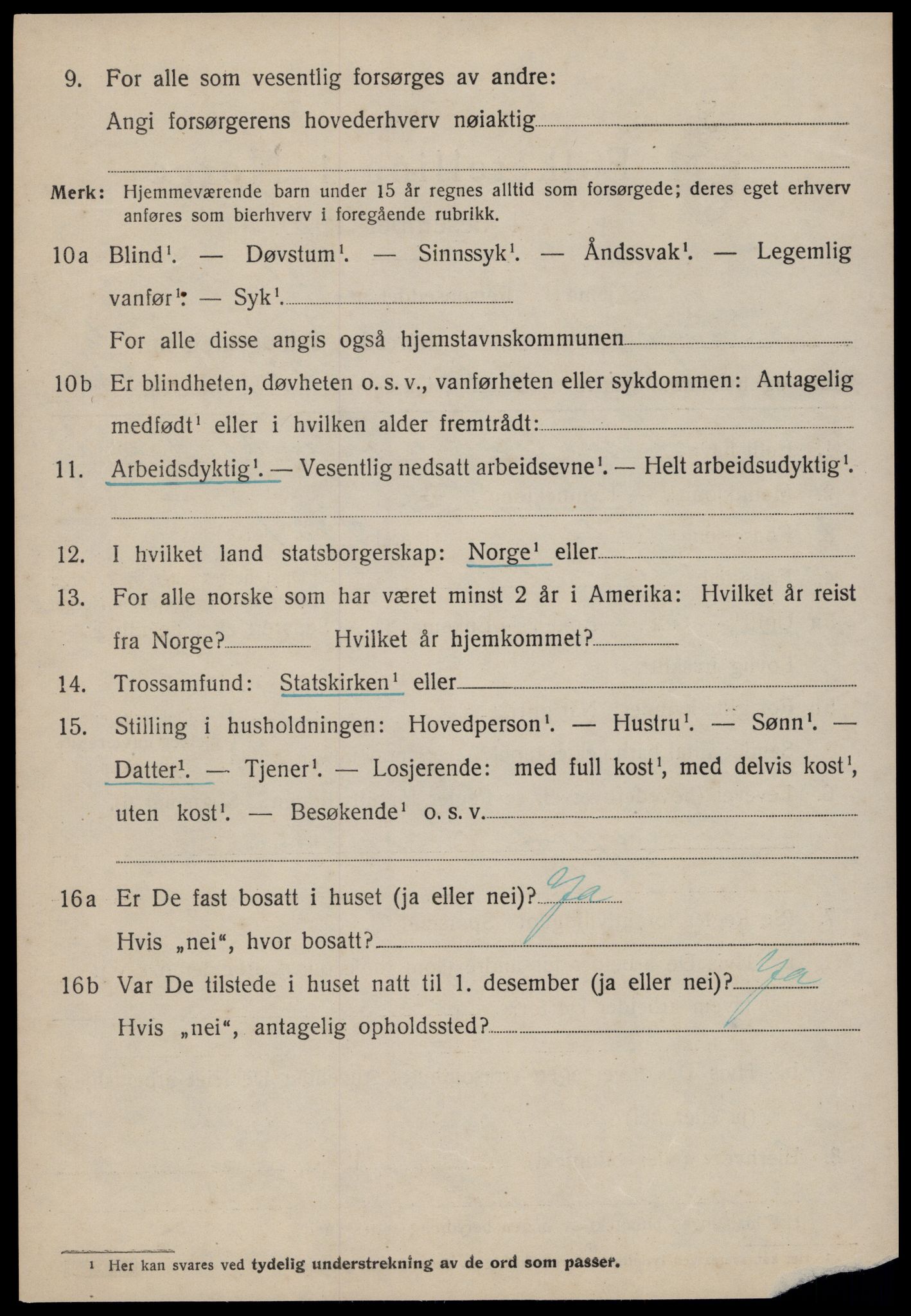 SAT, 1920 census for Tingvoll, 1920, p. 2535