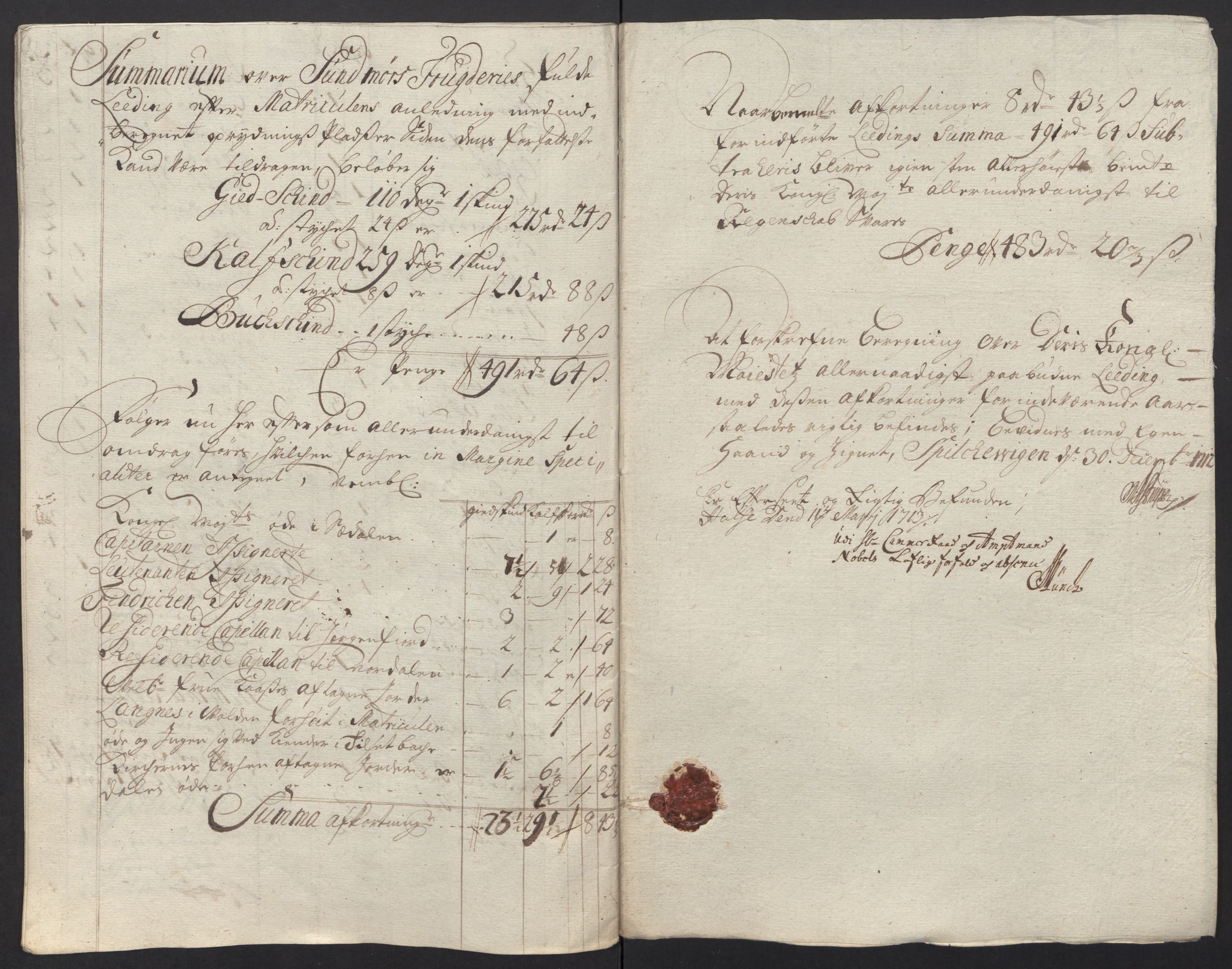 Rentekammeret inntil 1814, Reviderte regnskaper, Fogderegnskap, AV/RA-EA-4092/R54/L3565: Fogderegnskap Sunnmøre, 1712-1713, p. 126