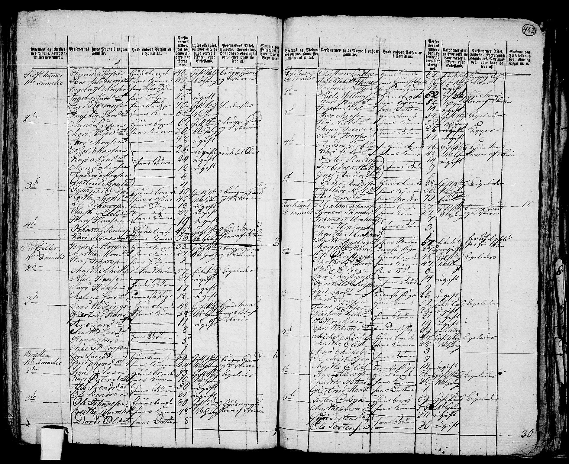 RA, 1801 census for 1245P Sund, 1801, p. 461b-462a