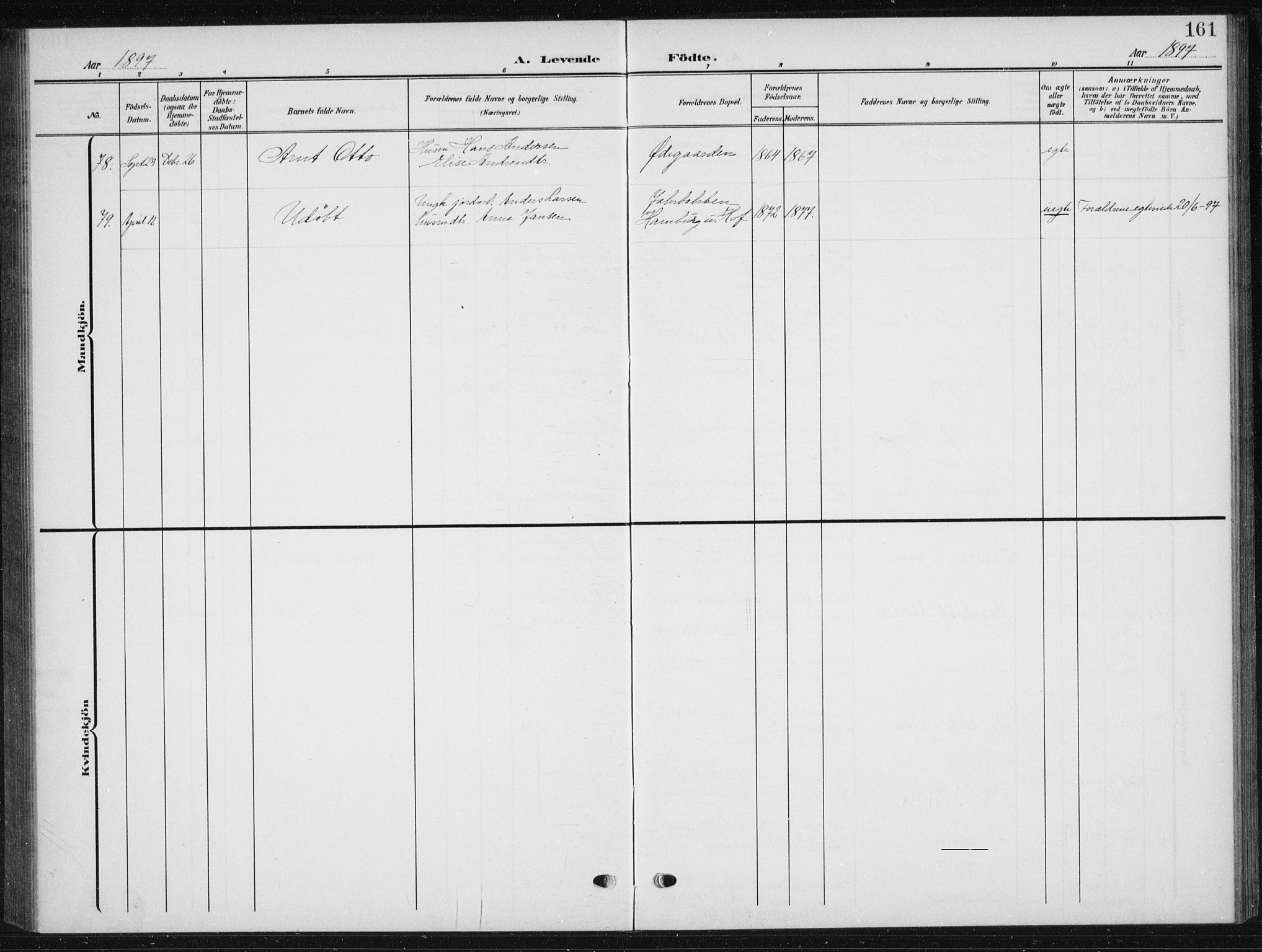 Vestre Aker prestekontor Kirkebøker, AV/SAO-A-10025/F/Fb/L0001: Parish register (official) no. II 1, 1880-1906, p. 161