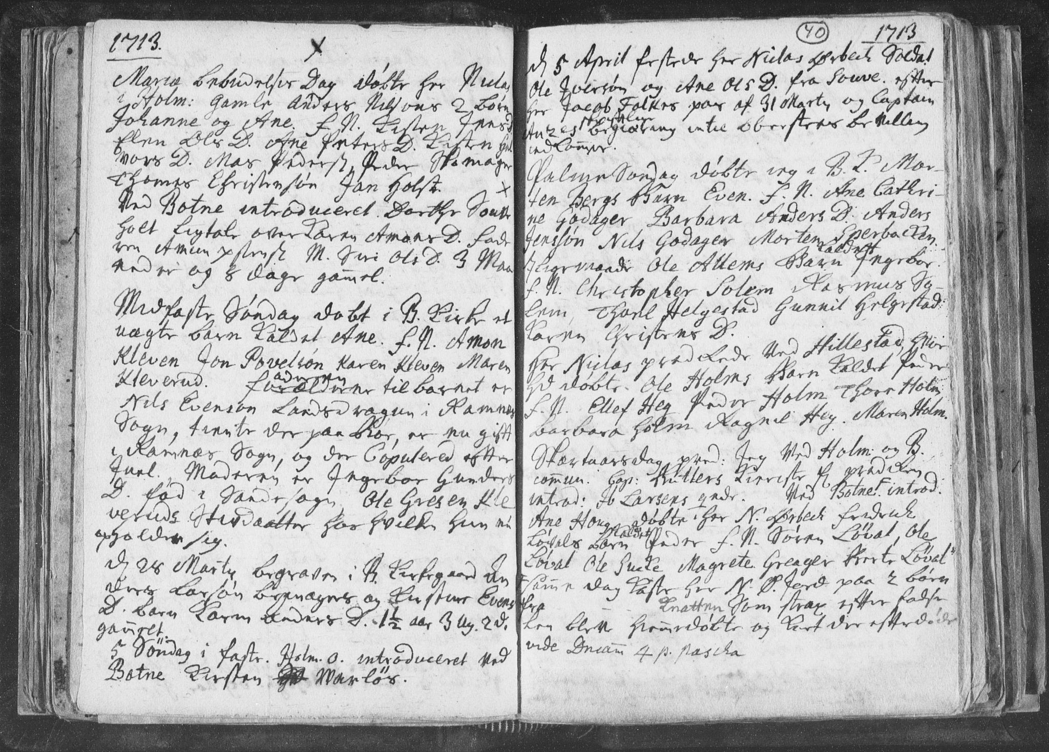 Botne kirkebøker, AV/SAKO-A-340/F/Fa/L0001b: Parish register (official) no. I 1B, 1707-1722, p. 40