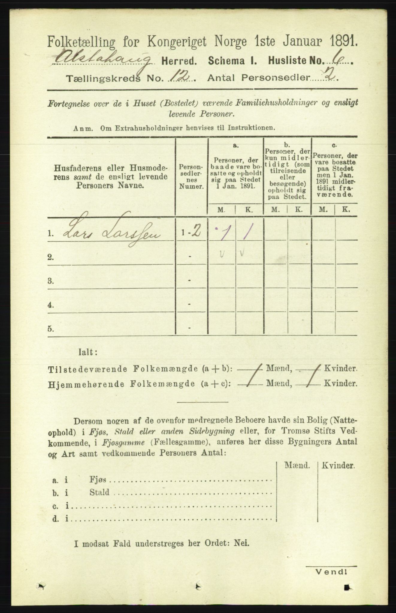 RA, 1891 census for 1820 Alstahaug, 1891, p. 4227