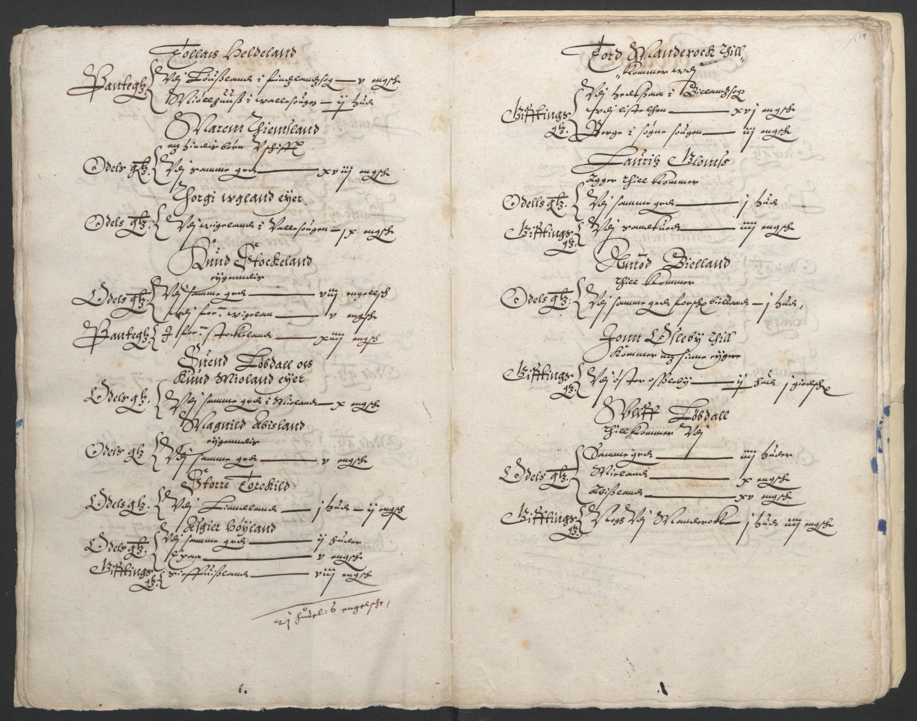 Stattholderembetet 1572-1771, AV/RA-EA-2870/Ek/L0010/0001: Jordebøker til utlikning av rosstjeneste 1624-1626: / Odelsjordebøker for Agdesiden len, 1624, p. 115