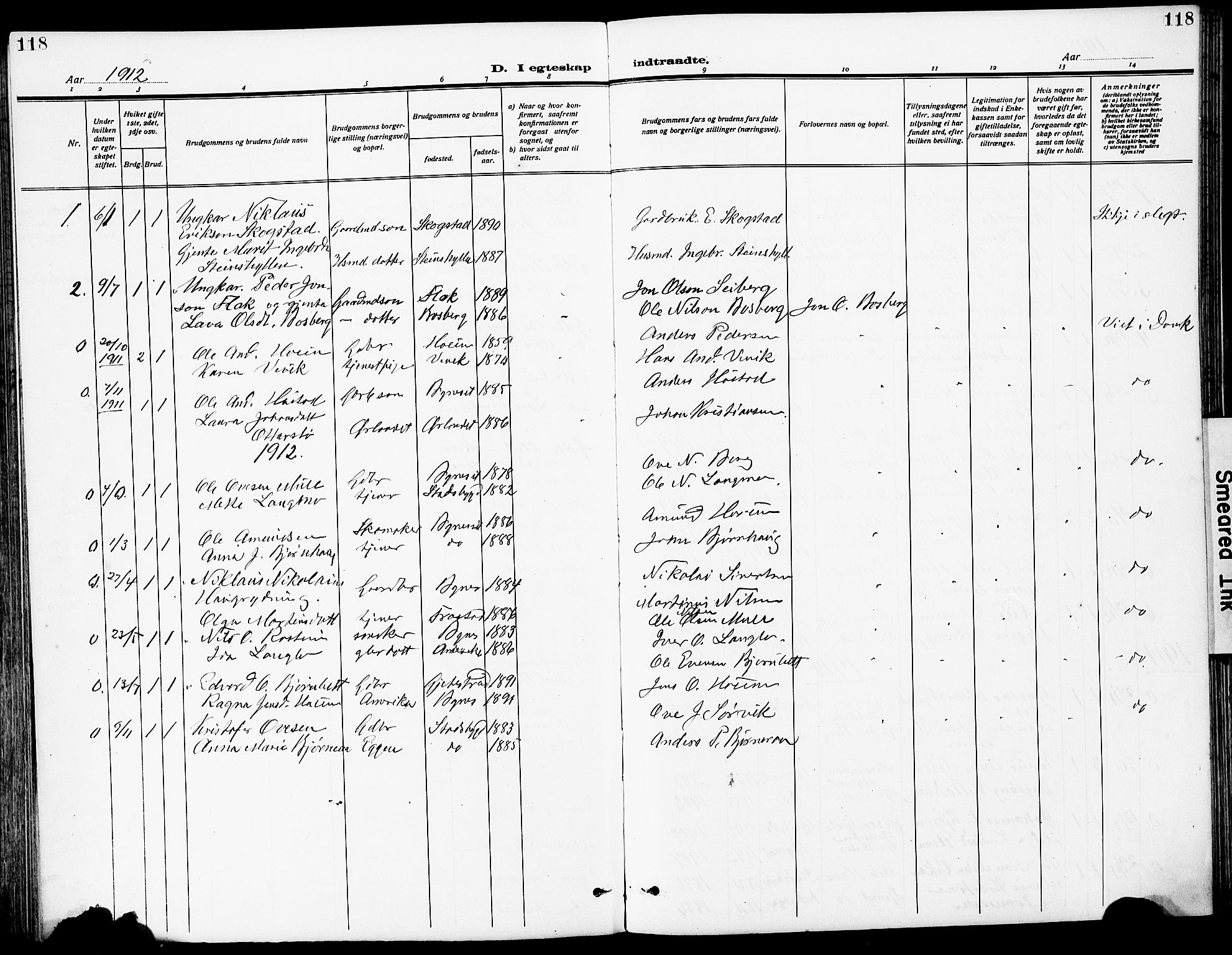 Ministerialprotokoller, klokkerbøker og fødselsregistre - Sør-Trøndelag, SAT/A-1456/612/L0388: Parish register (copy) no. 612C04, 1909-1929, p. 118