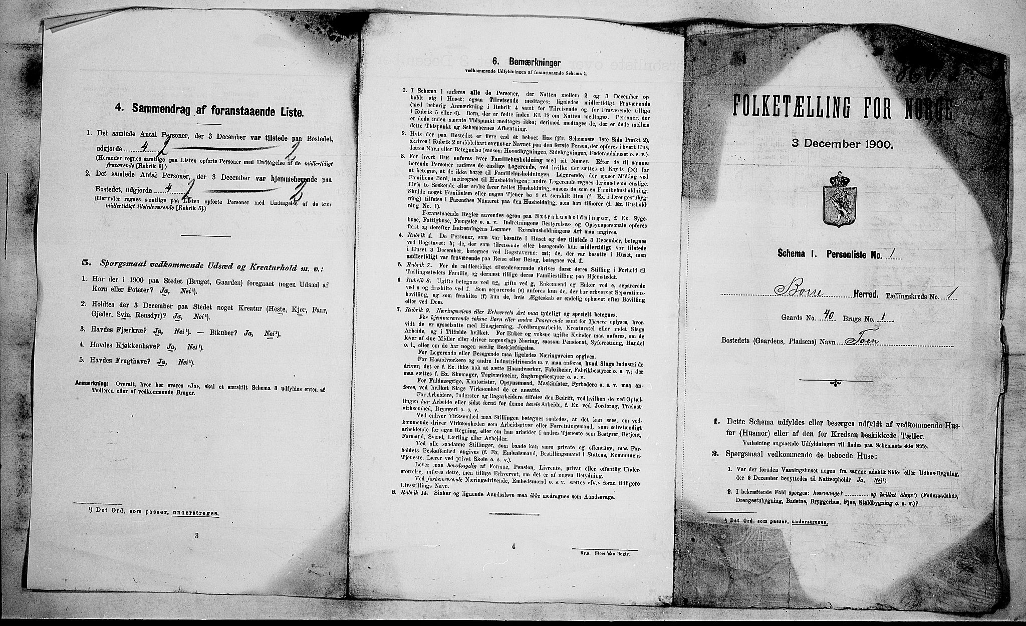 RA, 1900 census for Borre, 1900, p. 23