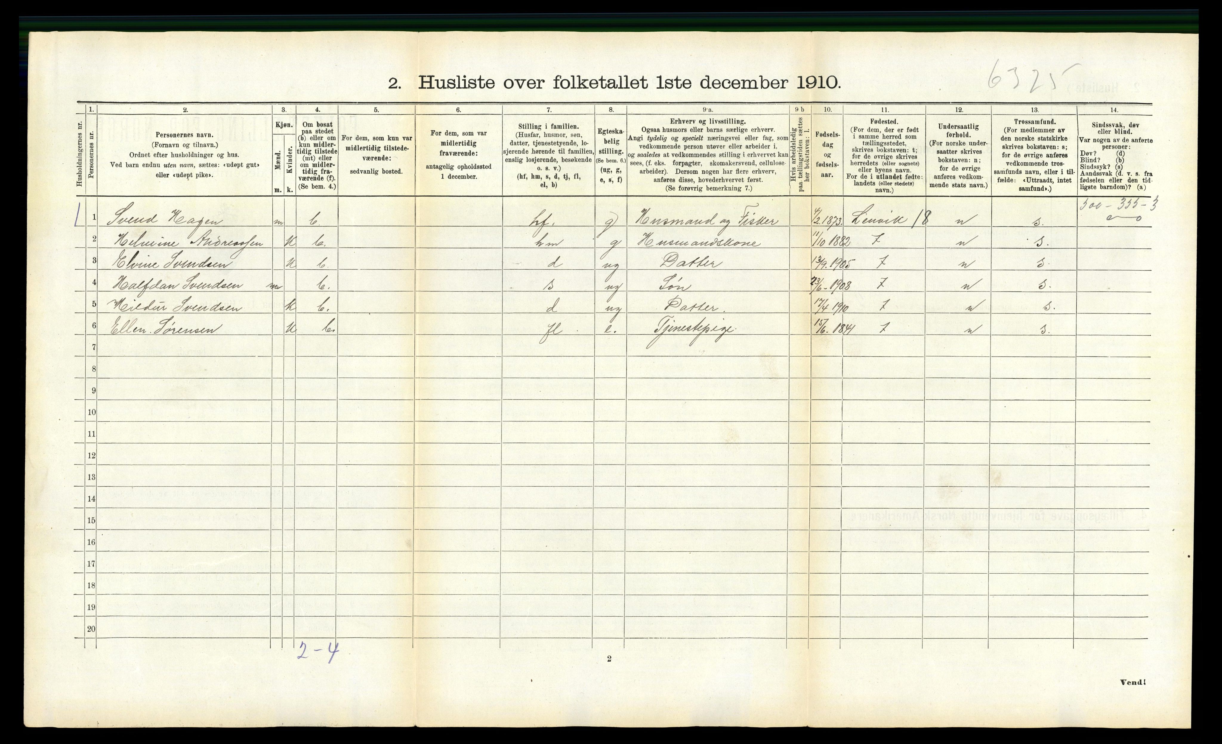 RA, 1910 census for Lødingen, 1910, p. 464