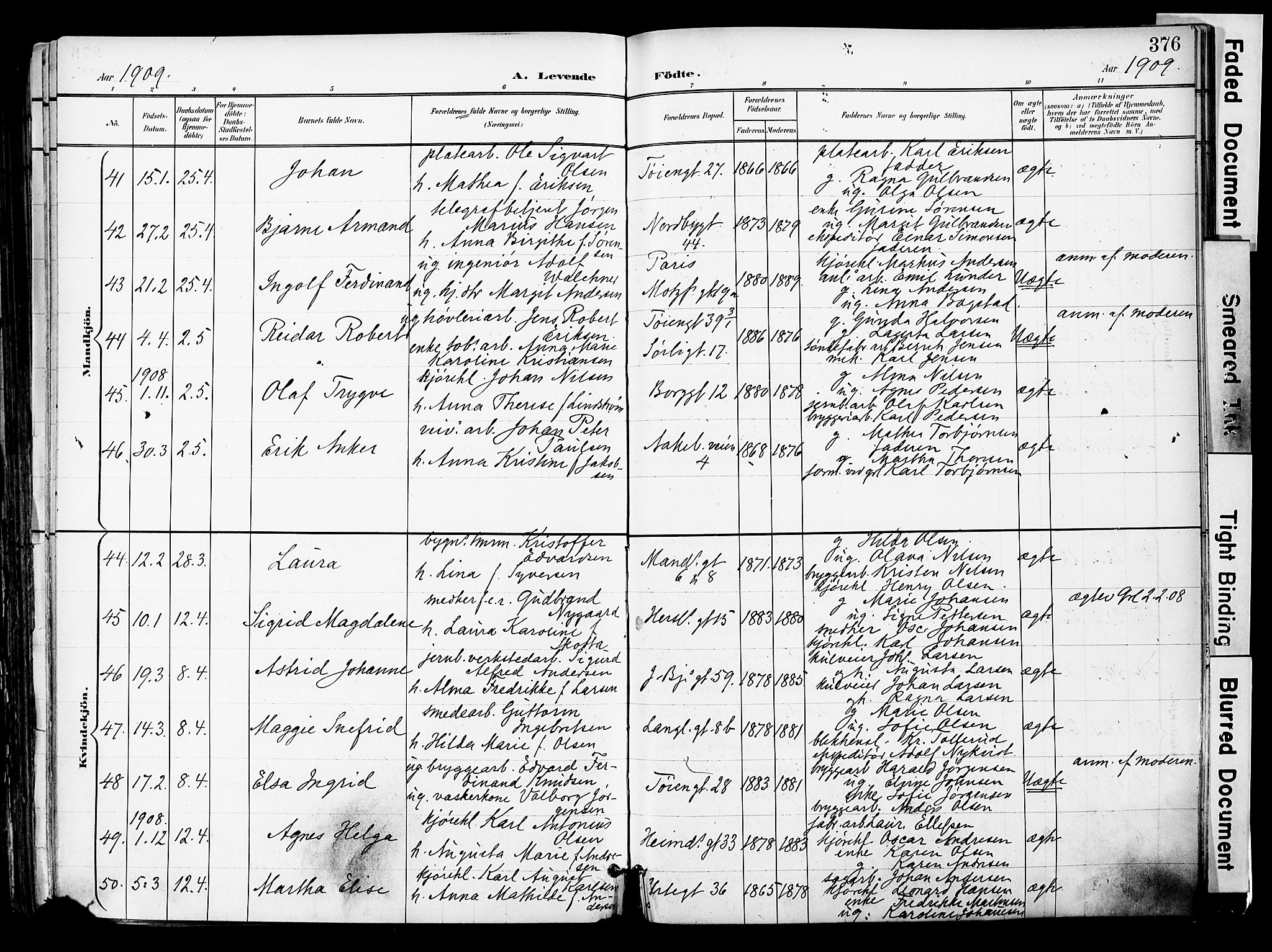 Grønland prestekontor Kirkebøker, AV/SAO-A-10848/F/Fa/L0014: Parish register (official) no. 14, 1900-1911, p. 376