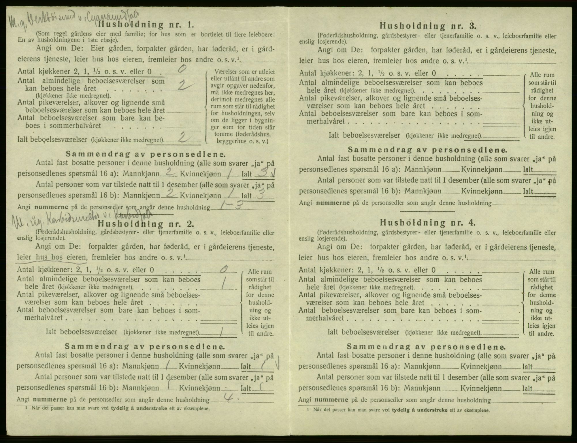 SAB, 1920 census for Odda, 1920, p. 441