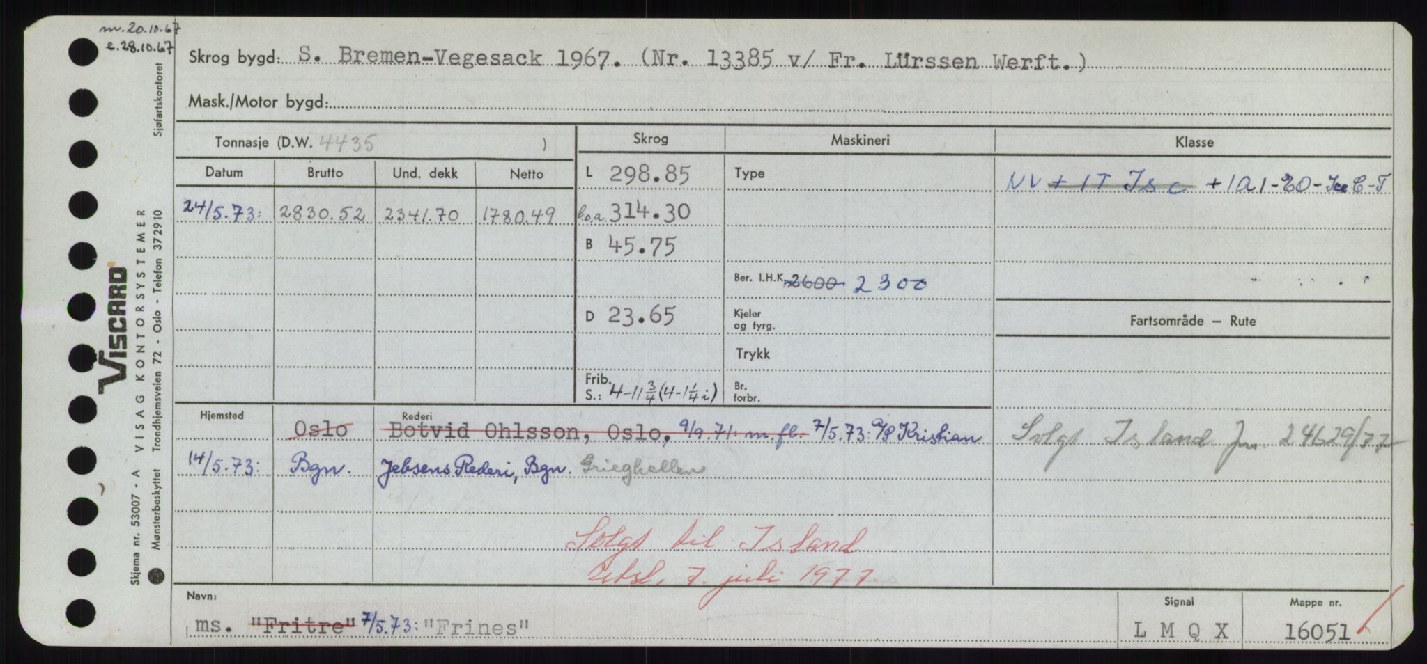 Sjøfartsdirektoratet med forløpere, Skipsmålingen, AV/RA-S-1627/H/Hd/L0011: Fartøy, Fla-Får, p. 465