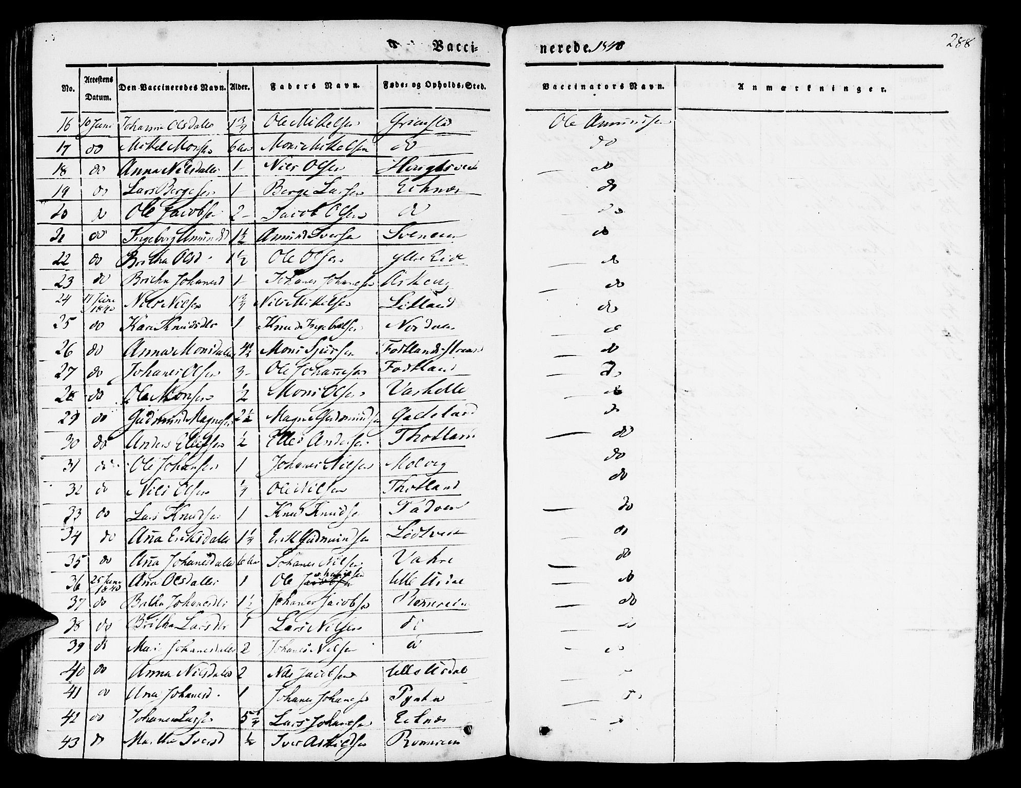 Hosanger sokneprestembete, SAB/A-75801/H/Haa: Parish register (official) no. A 7, 1835-1848, p. 288