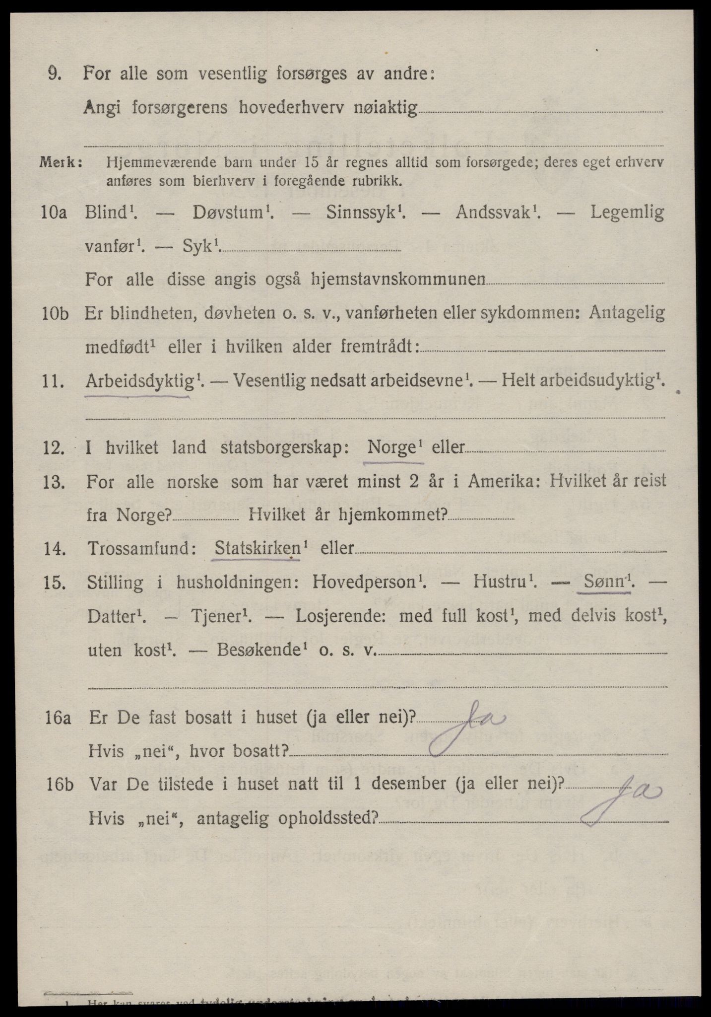 SAT, 1920 census for Øksendal, 1920, p. 1262