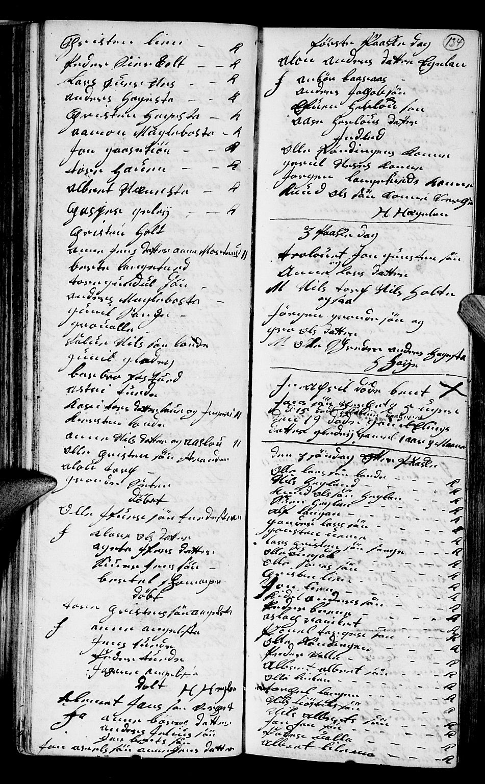 Holt sokneprestkontor, AV/SAK-1111-0021/F/Fb/L0004: Parish register (copy) no. B 4, 1730-1746, p. 134