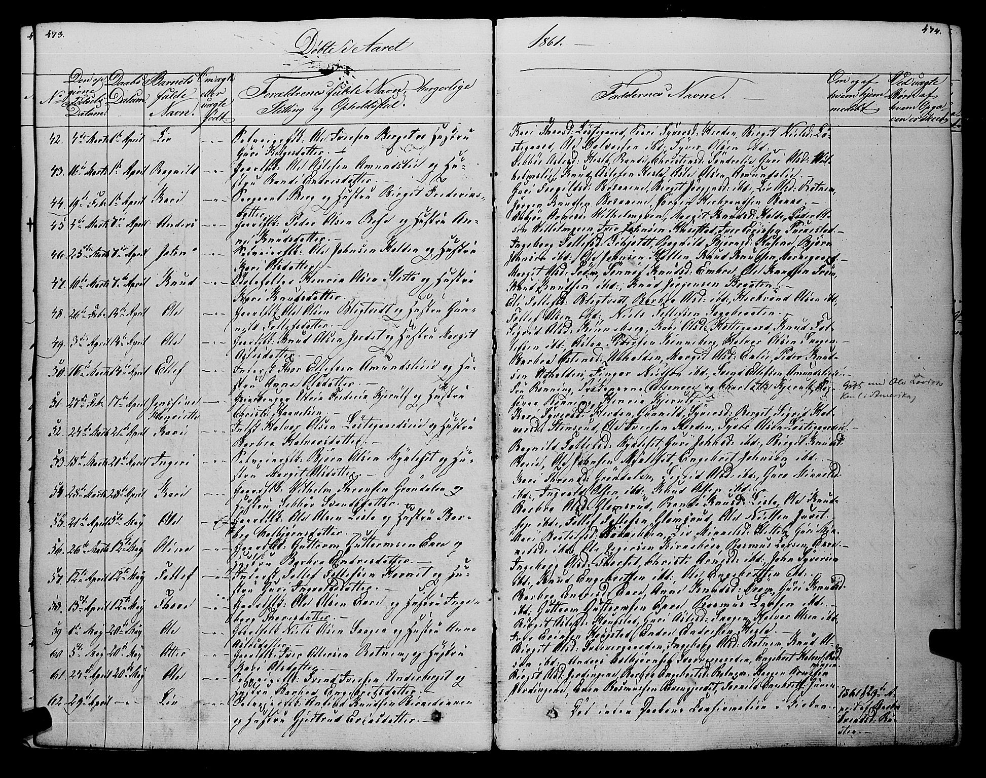 Gol kirkebøker, AV/SAKO-A-226/F/Fa/L0002: Parish register (official) no. I 2, 1837-1863, p. 473-474