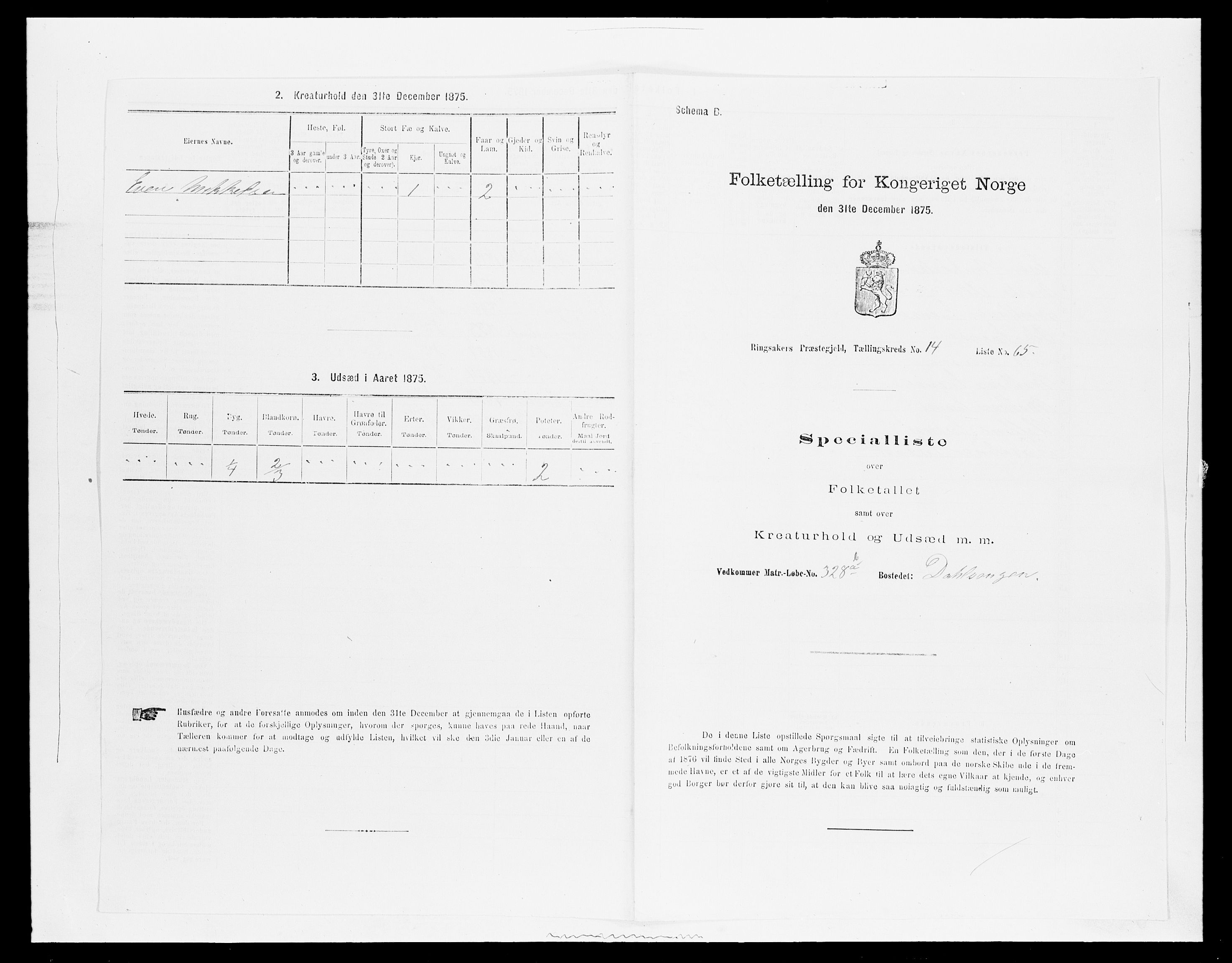 SAH, 1875 census for 0412P Ringsaker, 1875, p. 2952