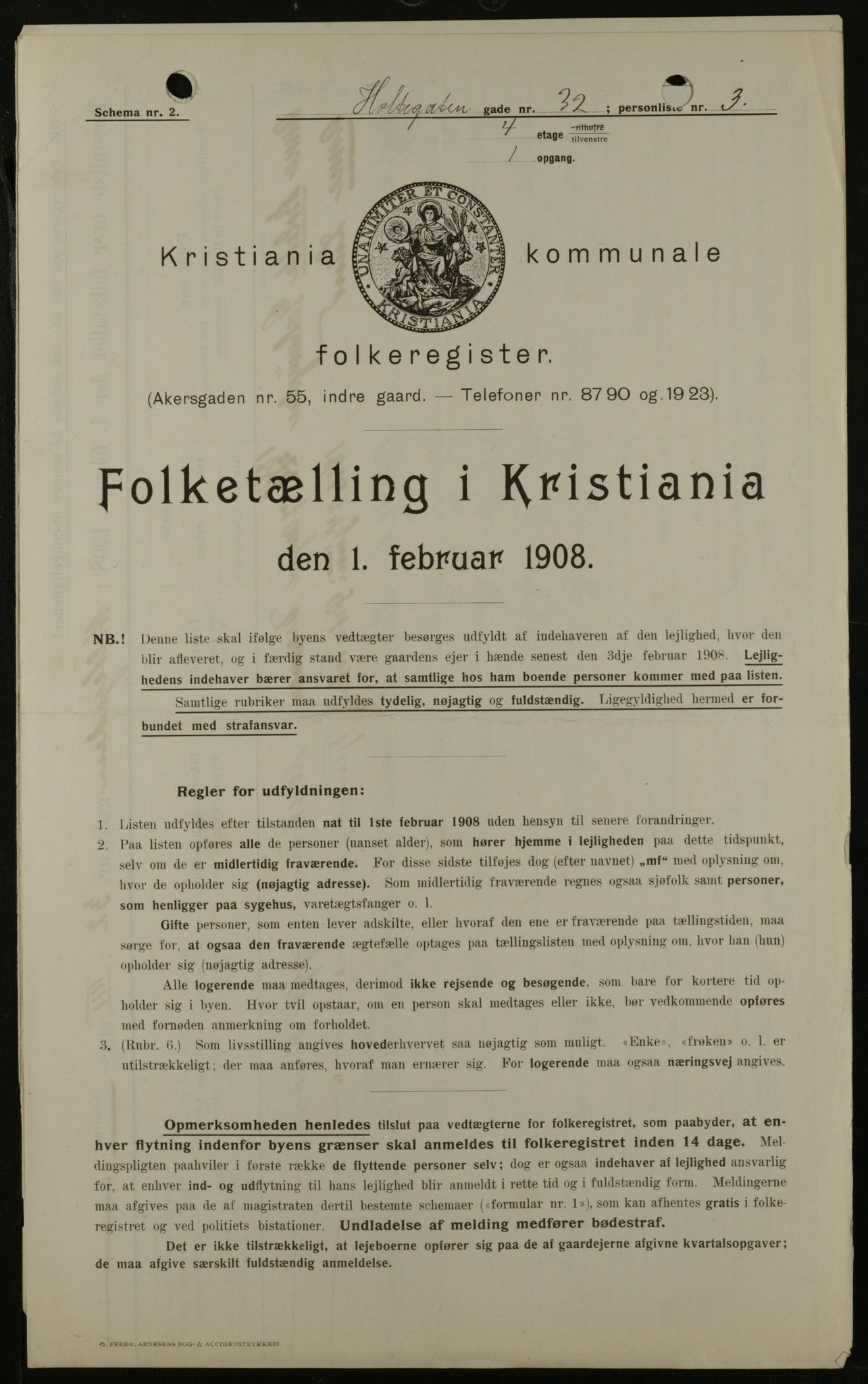 OBA, Municipal Census 1908 for Kristiania, 1908, p. 37224