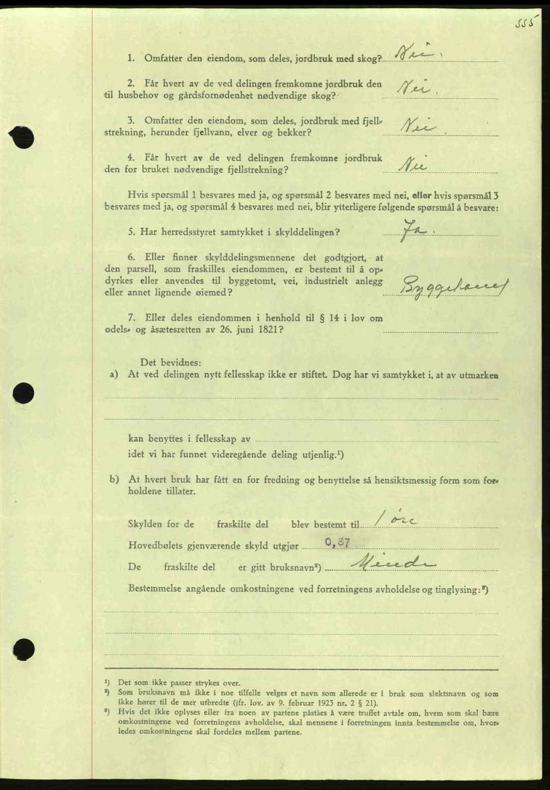 Nordmøre sorenskriveri, AV/SAT-A-4132/1/2/2Ca: Mortgage book no. A95, 1943-1943, Diary no: : 1628/1943