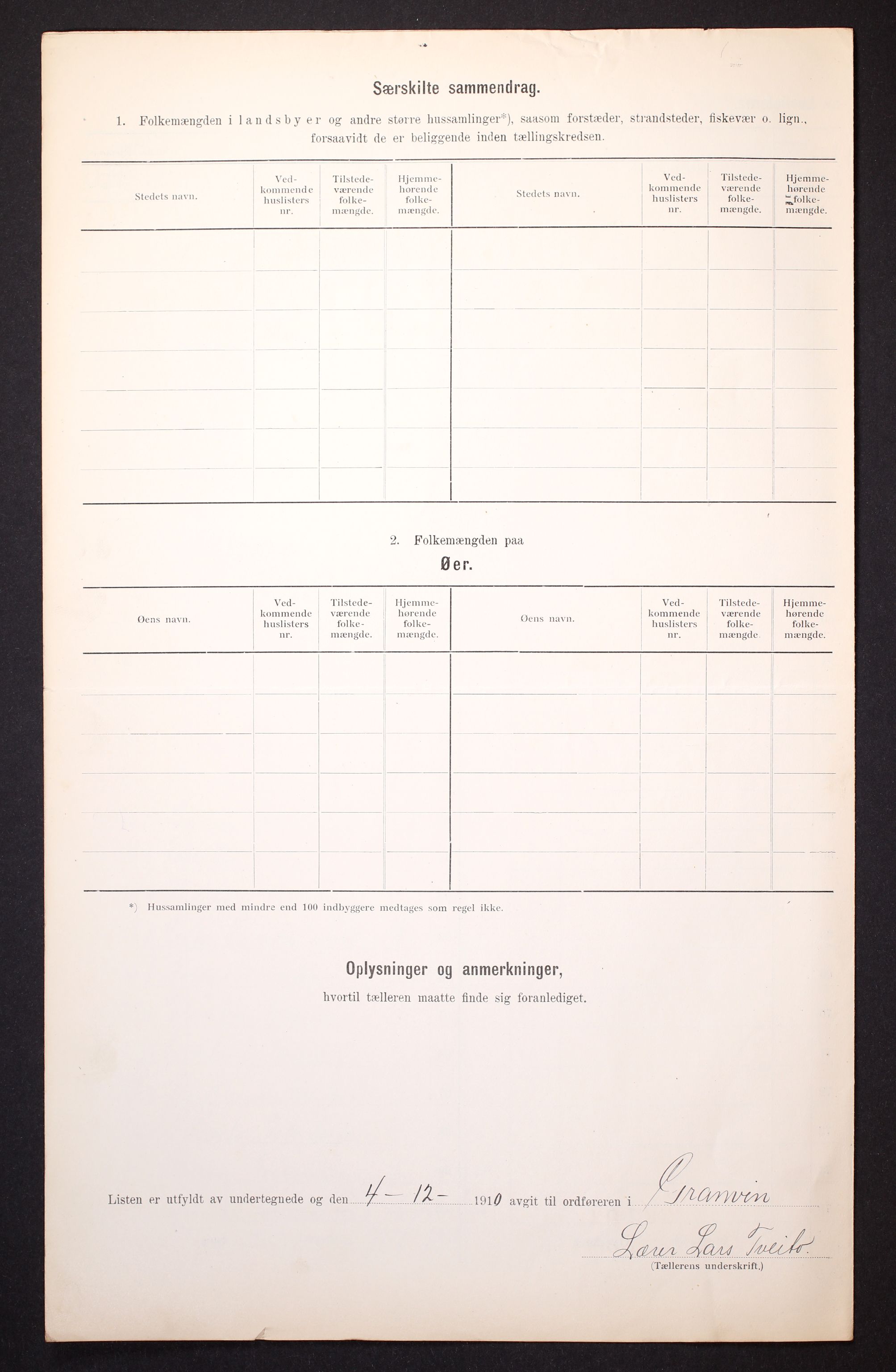 RA, 1910 census for Granvin, 1910, p. 18