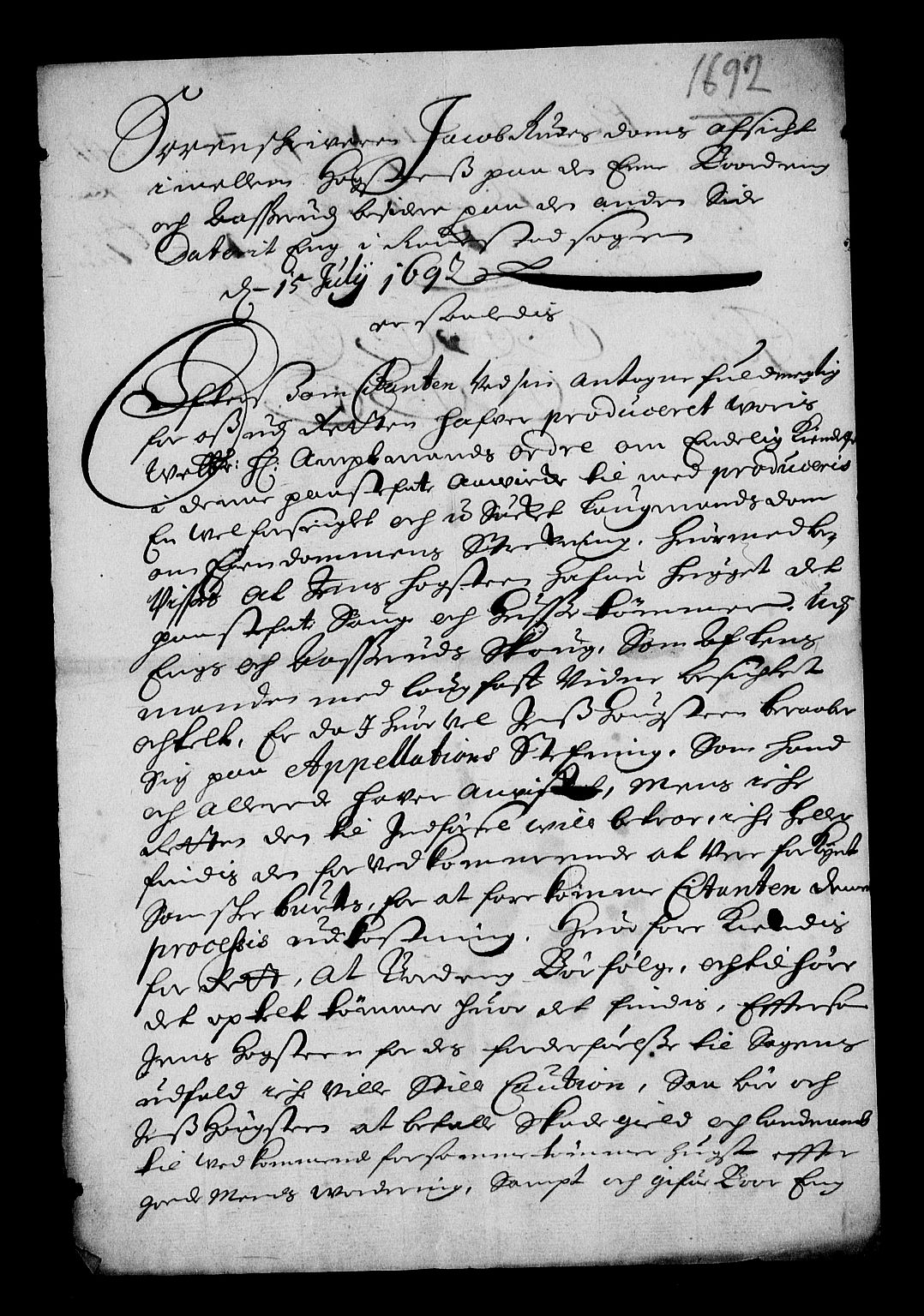 Stattholderembetet 1572-1771, AV/RA-EA-2870/Af/L0004: Avskrifter av vedlegg til originale supplikker, nummerert i samsvar med supplikkbøkene, 1691-1694, p. 218