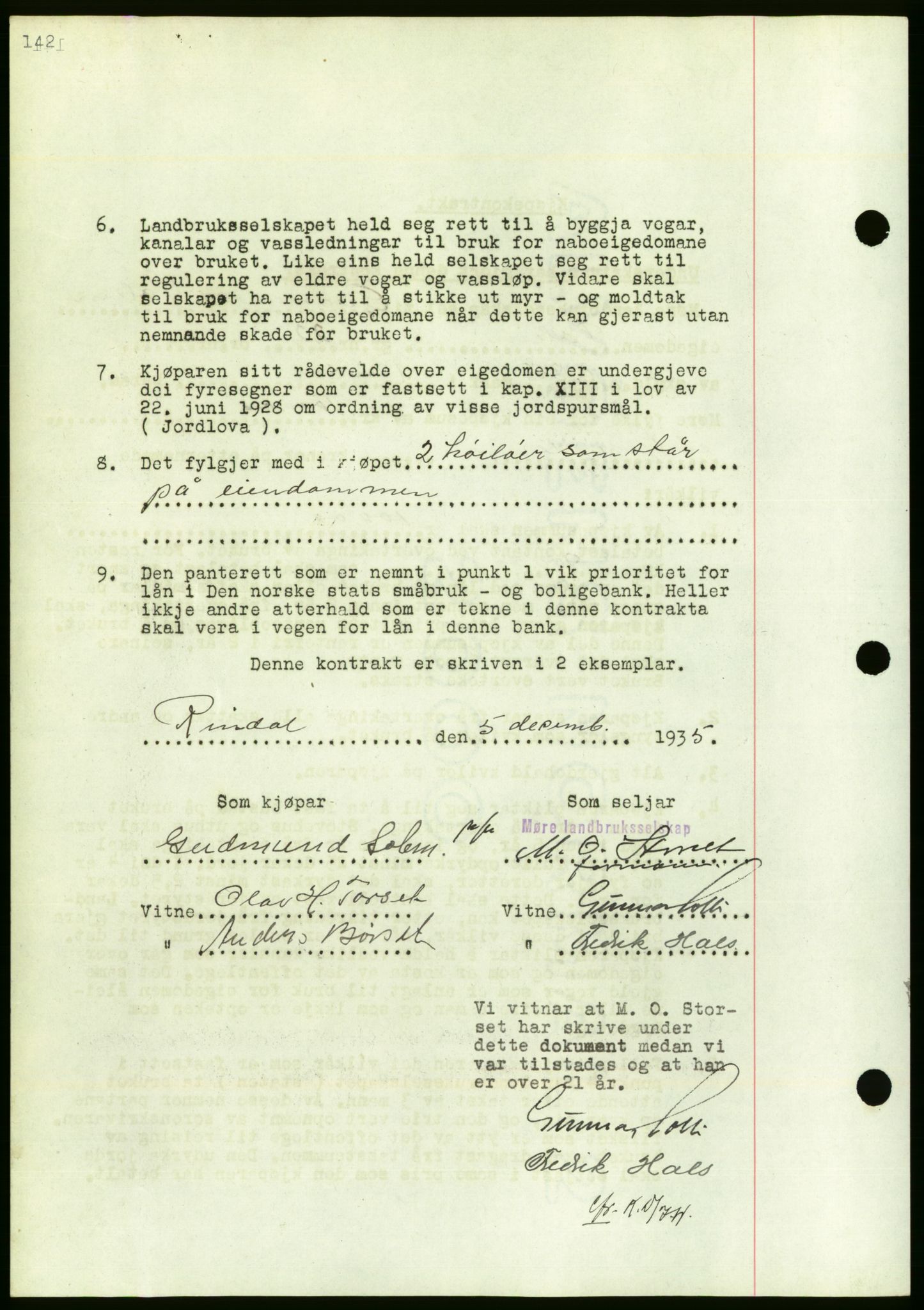 Nordmøre sorenskriveri, AV/SAT-A-4132/1/2/2Ca/L0091: Mortgage book no. B81, 1937-1937, Diary no: : 785/1937