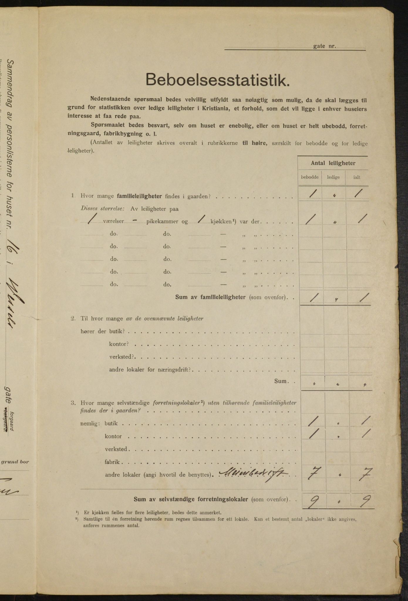 OBA, Municipal Census 1915 for Kristiania, 1915, p. 128766