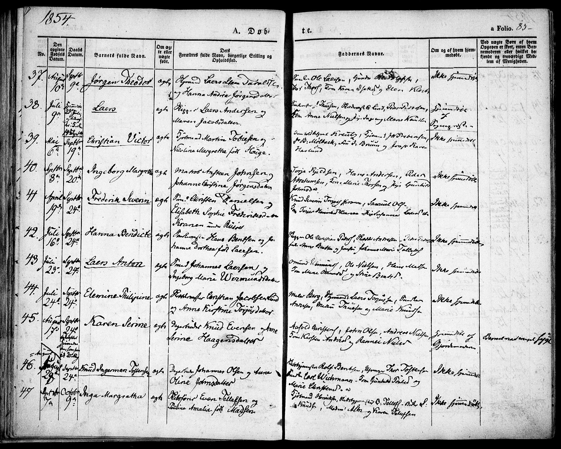 Risør sokneprestkontor, AV/SAK-1111-0035/F/Fa/L0003: Parish register (official) no. A 3, 1838-1864, p. 85