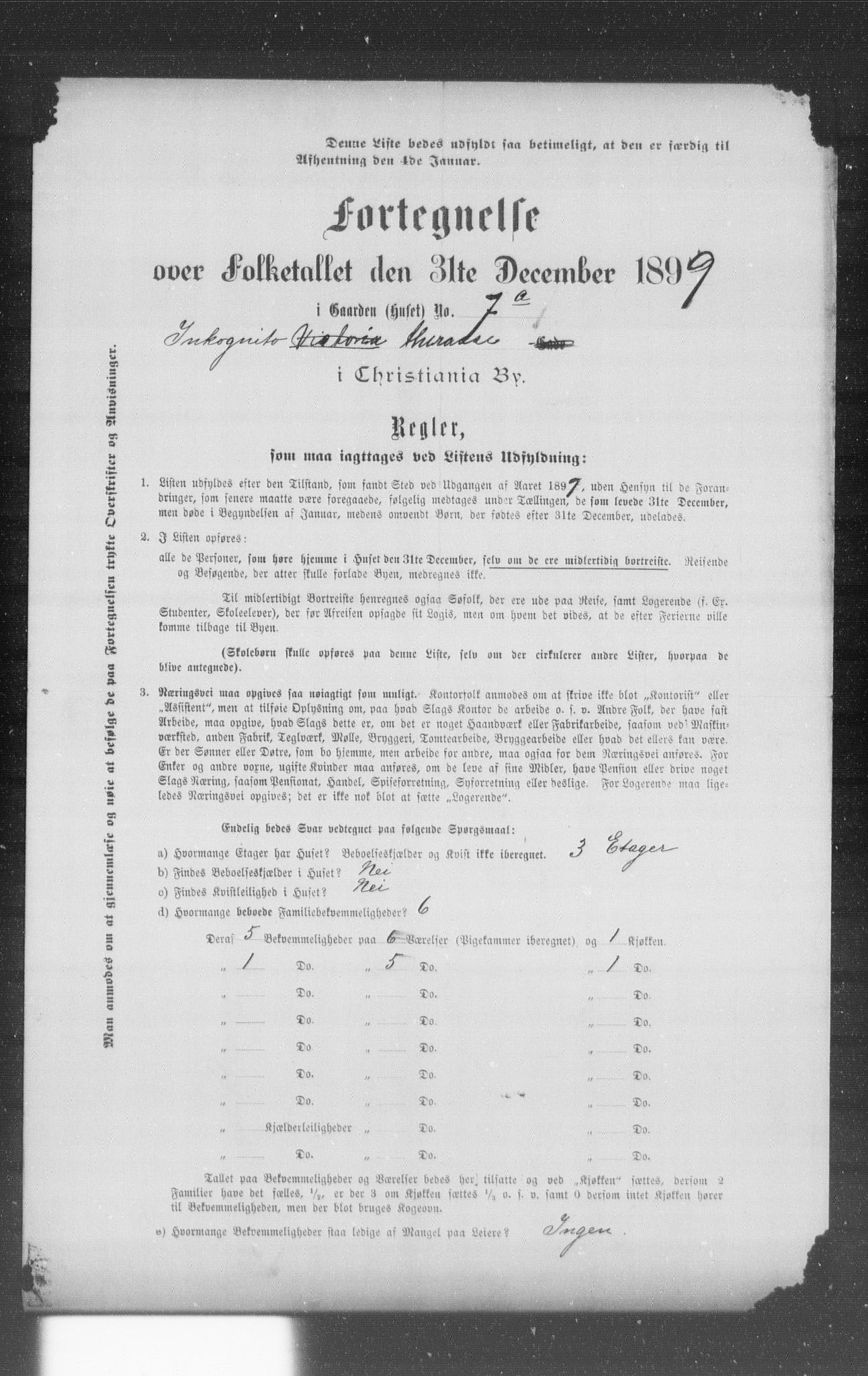 OBA, Municipal Census 1899 for Kristiania, 1899, p. 5849