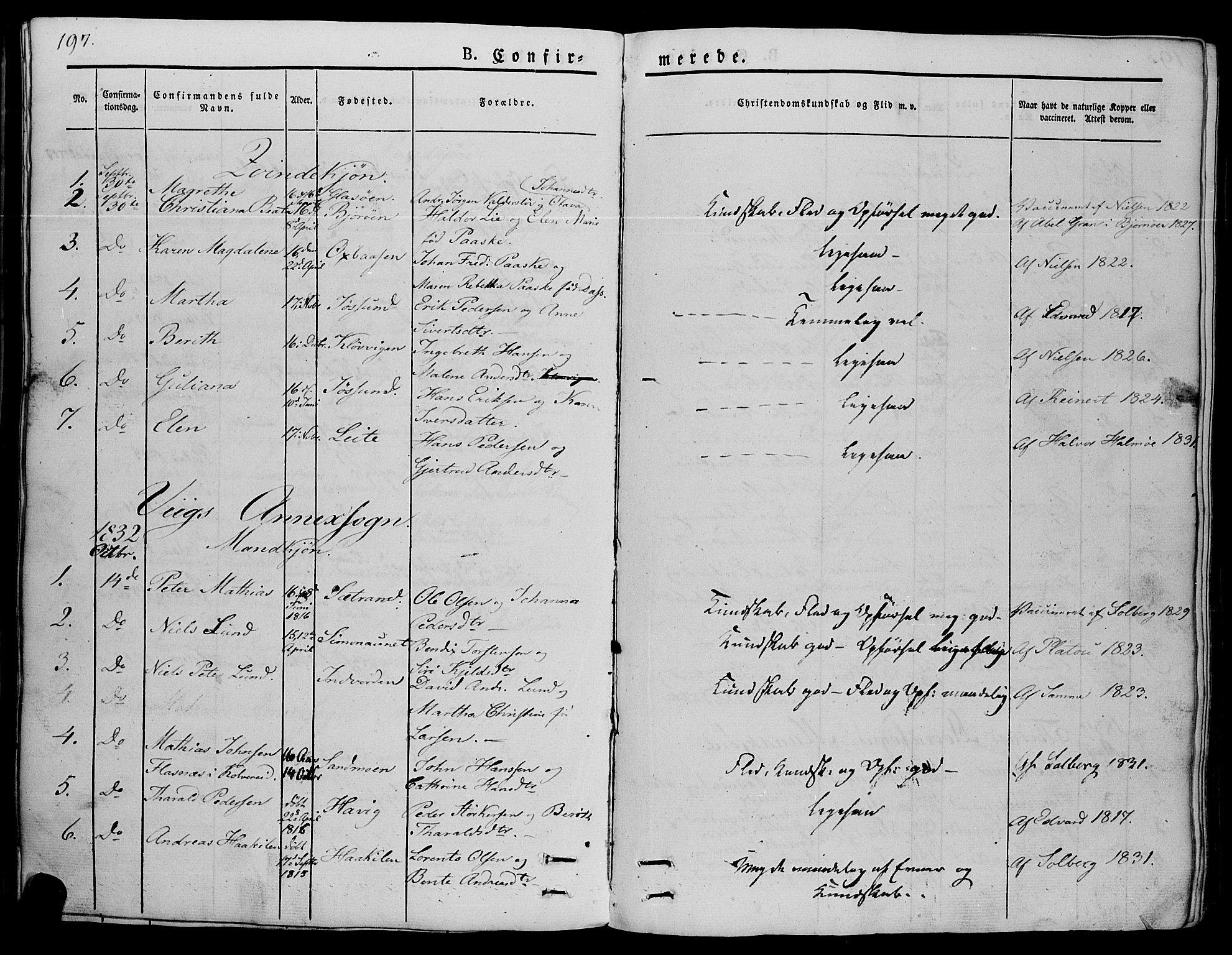 Ministerialprotokoller, klokkerbøker og fødselsregistre - Nord-Trøndelag, SAT/A-1458/773/L0614: Parish register (official) no. 773A05, 1831-1856, p. 197