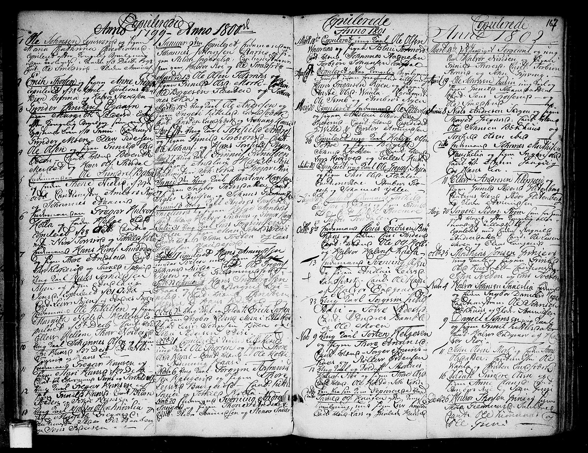Heddal kirkebøker, SAKO/A-268/F/Fa/L0004: Parish register (official) no. I 4, 1784-1814, p. 167
