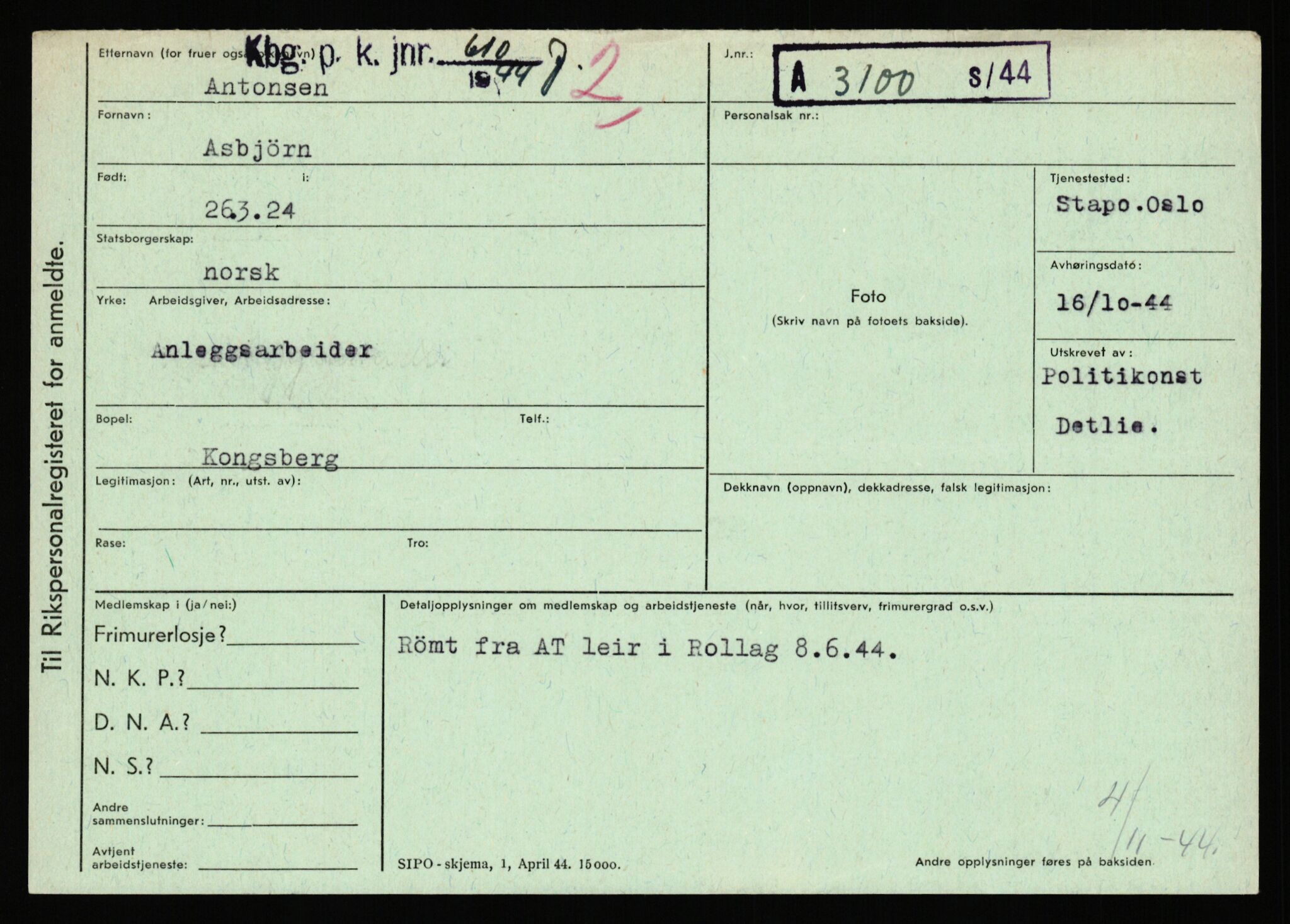 Statspolitiet - Hovedkontoret / Osloavdelingen, AV/RA-S-1329/C/Ca/L0001: Aabakken - Armann, 1943-1945, p. 4652