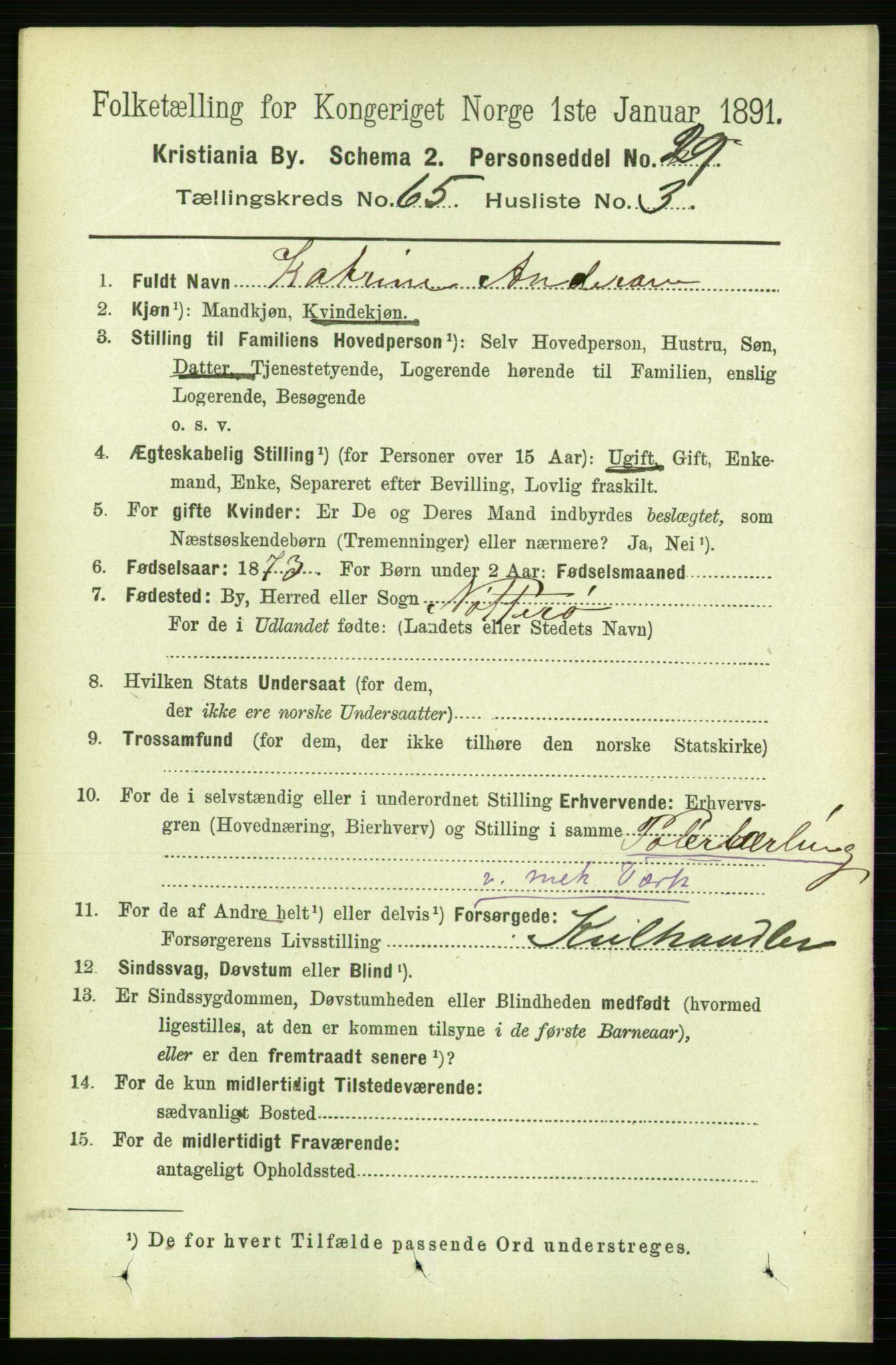 RA, 1891 census for 0301 Kristiania, 1891, p. 34930