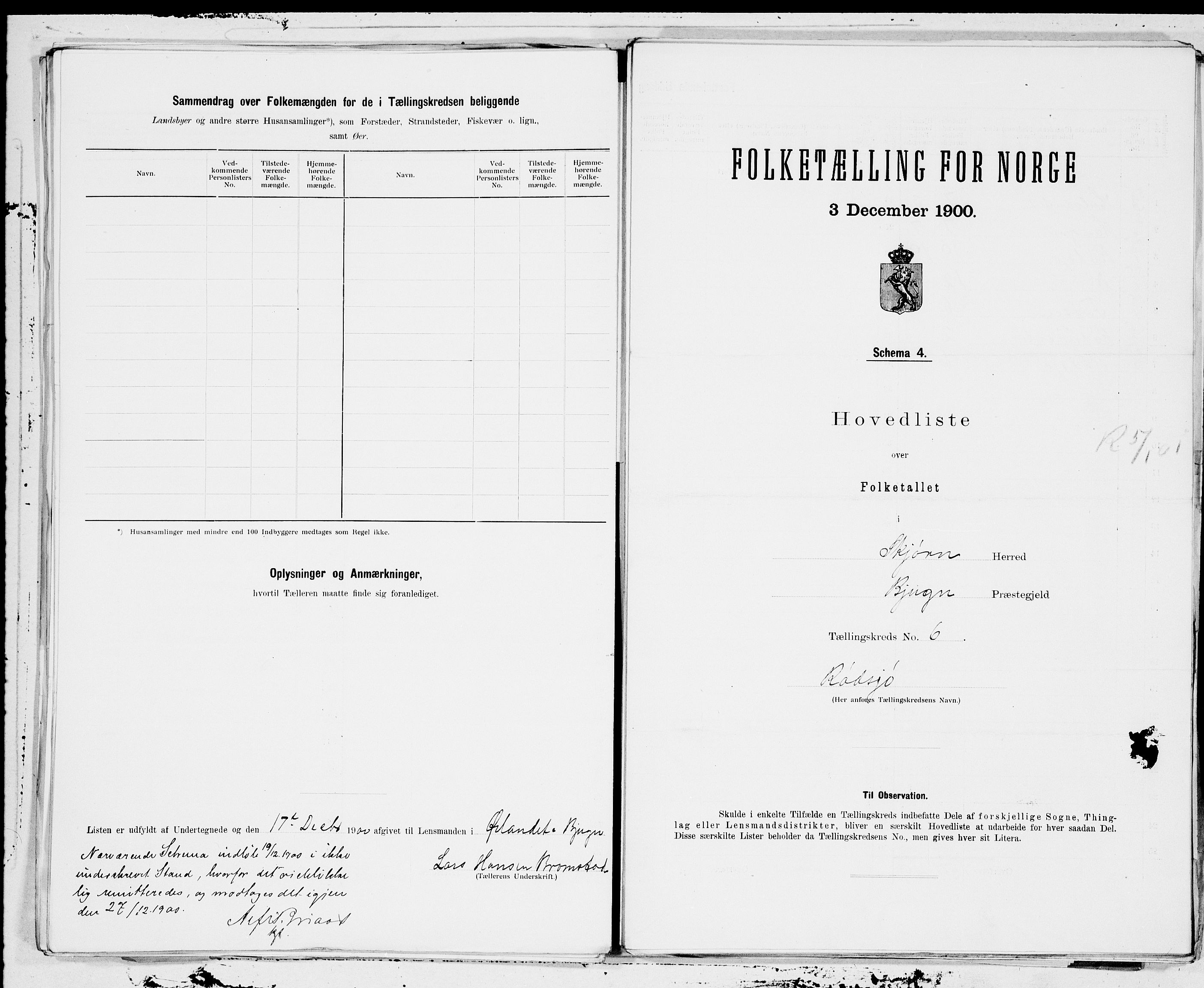 SAT, 1900 census for Stjørna, 1900, p. 12