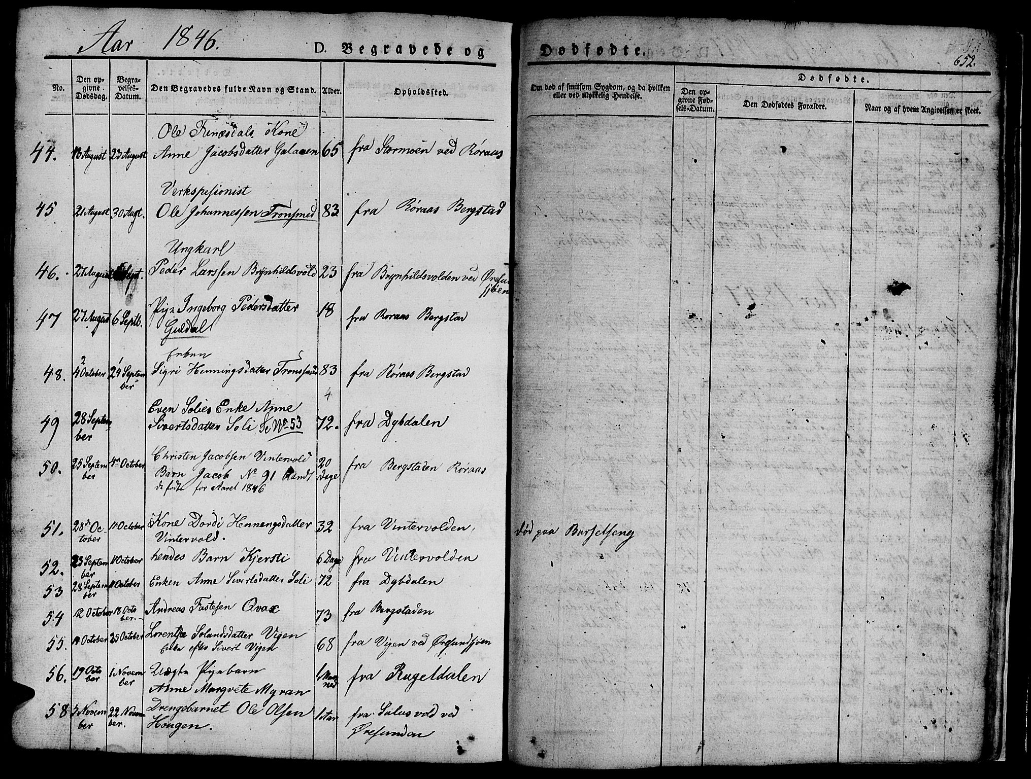 Ministerialprotokoller, klokkerbøker og fødselsregistre - Sør-Trøndelag, SAT/A-1456/681/L0939: Parish register (copy) no. 681C03, 1829-1855, p. 652