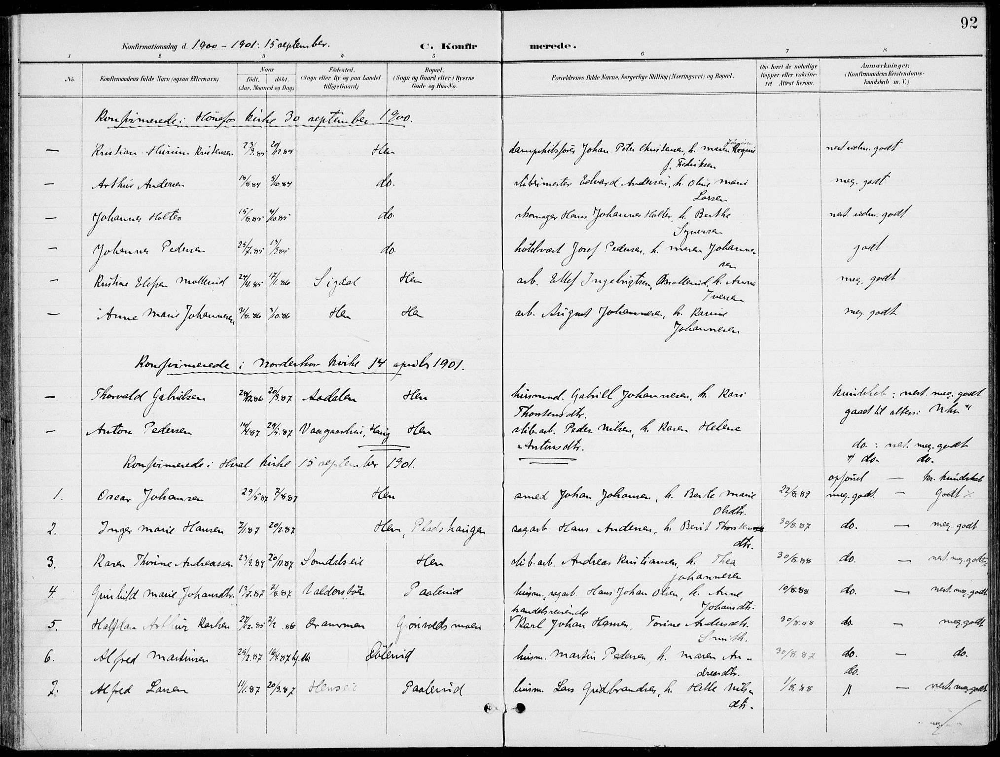 Ådal kirkebøker, AV/SAKO-A-248/F/Fb/L0002: Parish register (official) no. II 2, 1898-1917, p. 92